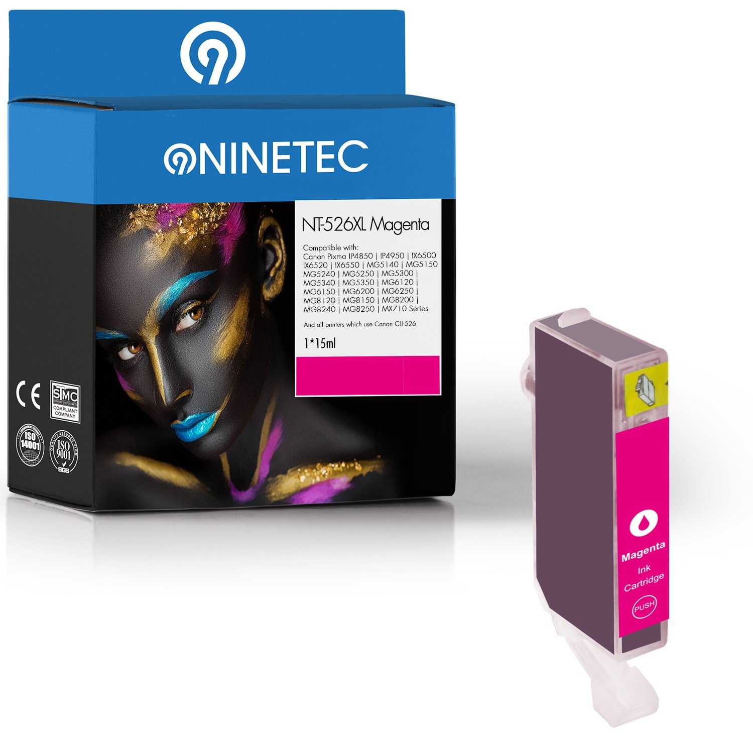 NINETEC ersetzt Canon PGI-526 Magenta Tintenpatrone