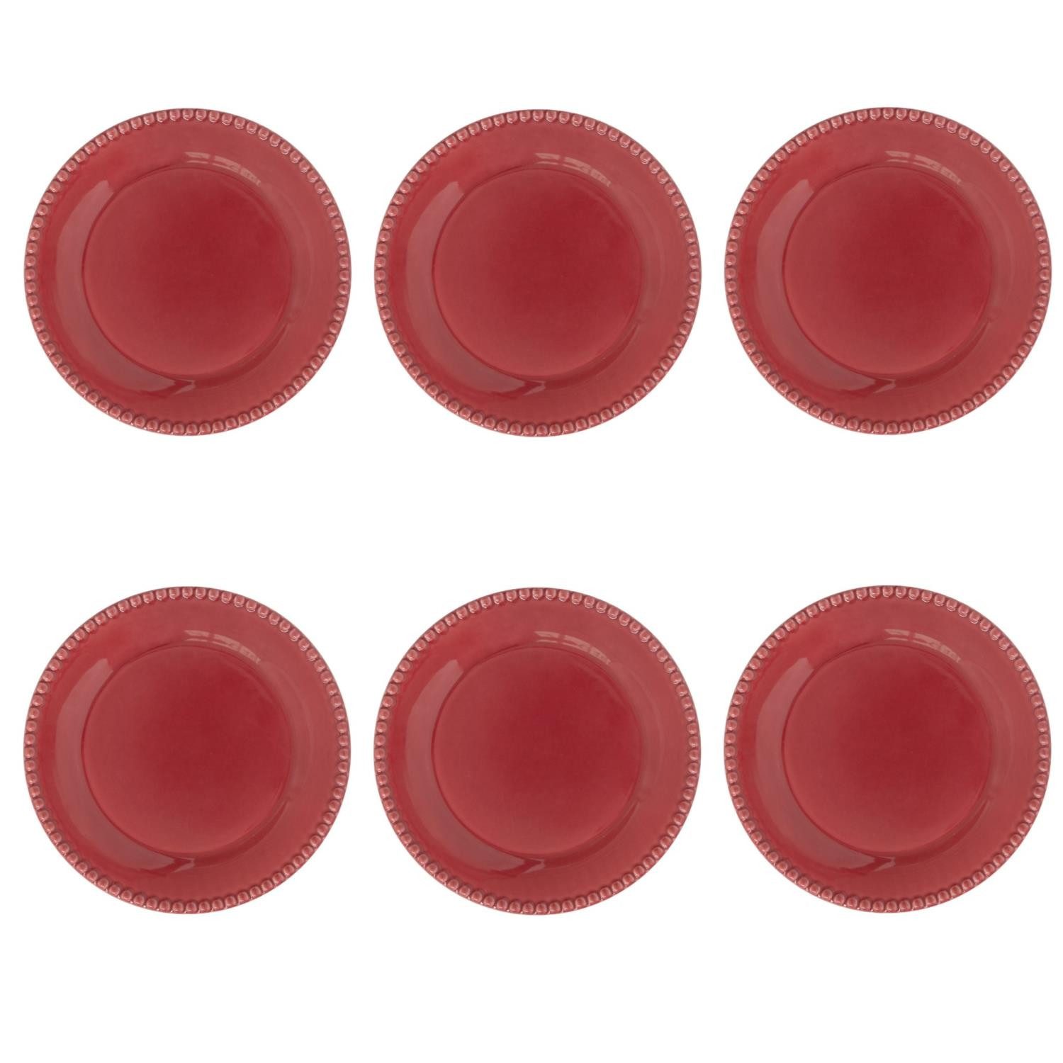 EasyLife Kuchenteller Tiffany, Spülmaschinengeeignet, Rot, Motiv: Punkte