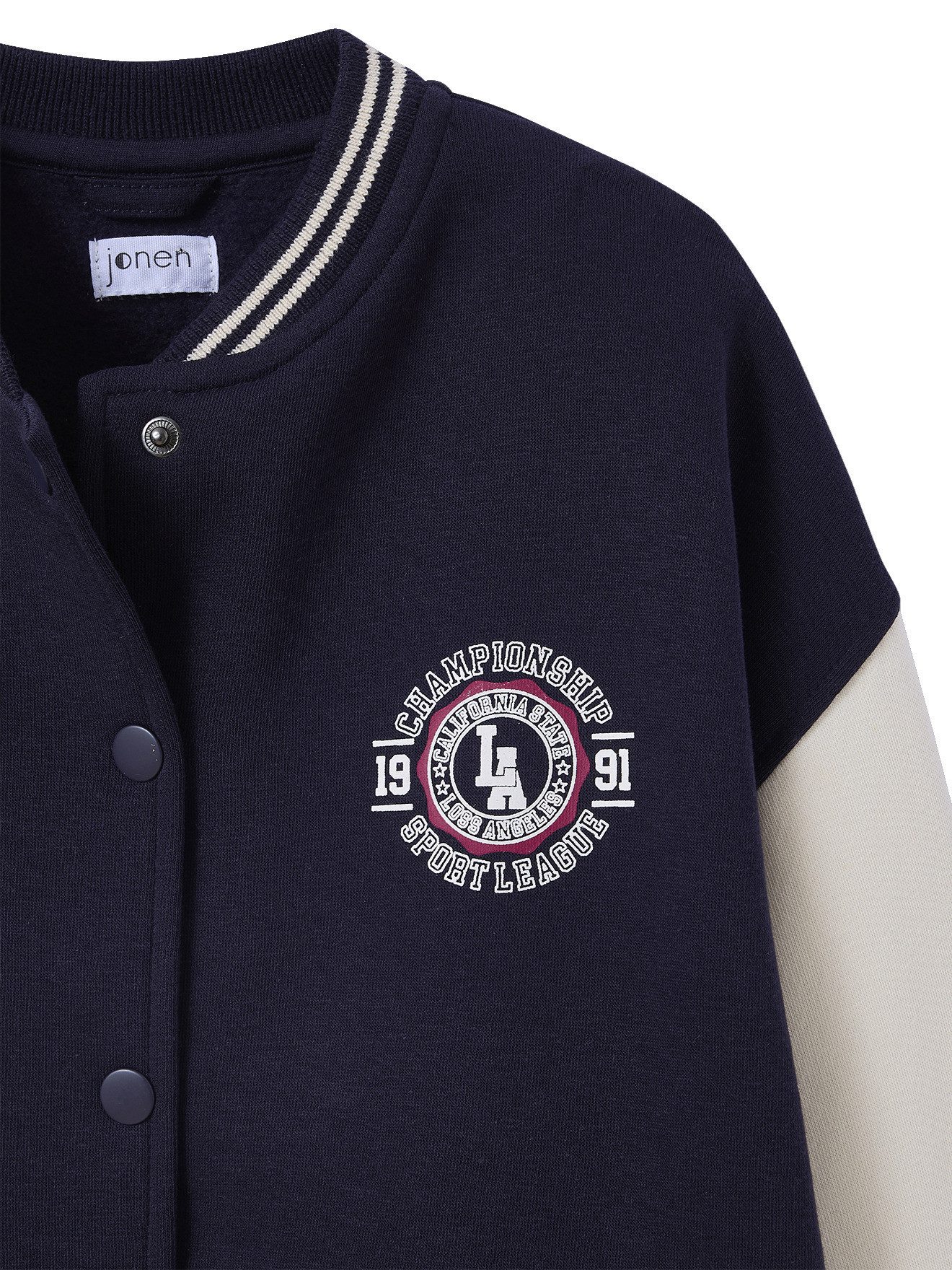 jonen Sweatjacke College-Sweatjacke mit Kontrastärmeln Mädchen
