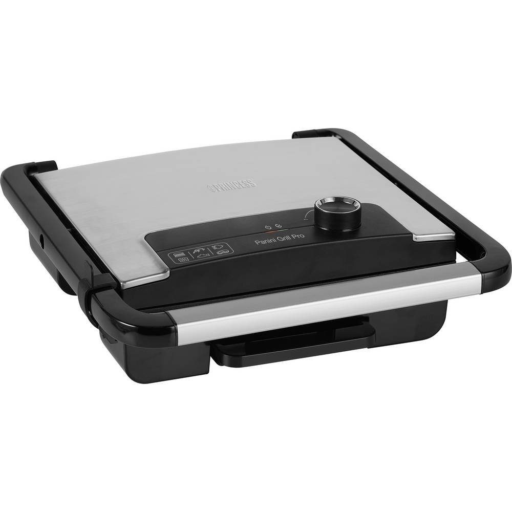 PRINCESS Fleischhammer Panini Grill Pro 01.112425.01.001, Antihaftbeschichtung, Kontrollleuchte, klappbar