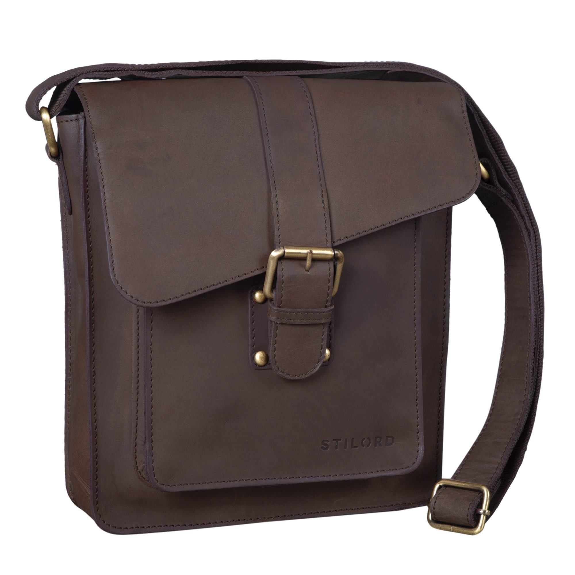 Schultertasche "Lukas" Umhängetasche Herren Leder mittelgroß
