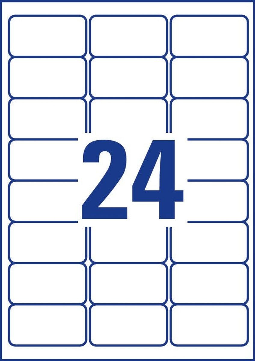 Thumbnail - Avery Zweckform Etiketten Folienetiketten wetterfest 63,5x33,9mm VE=100 Bogen/2.400 Etiketten w.