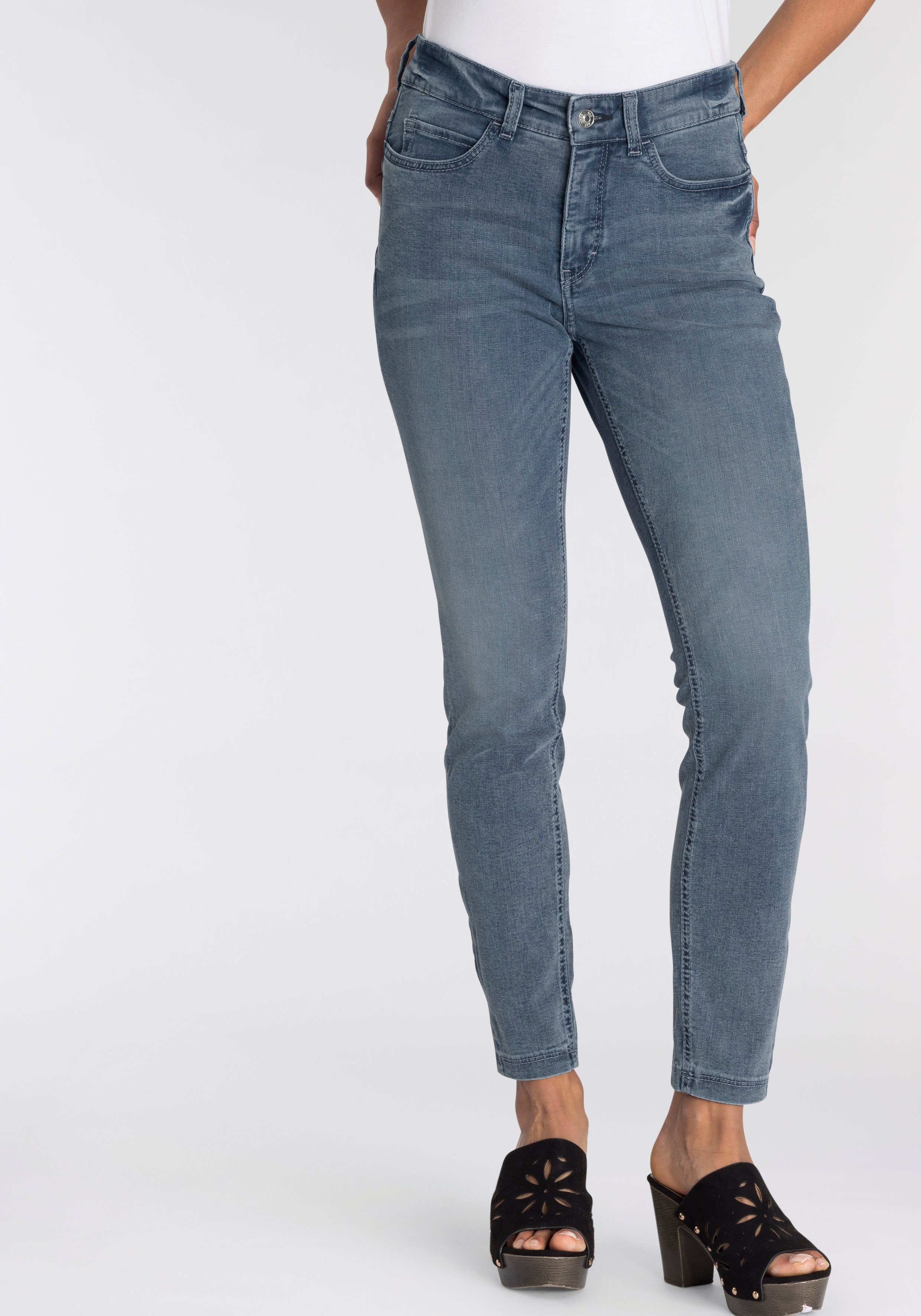 MAC Skinny-fit-Jeans Hiperstretch-Skinny Qualität random light Power-Stretch ganzen Tag bequem wash sitzt blue den