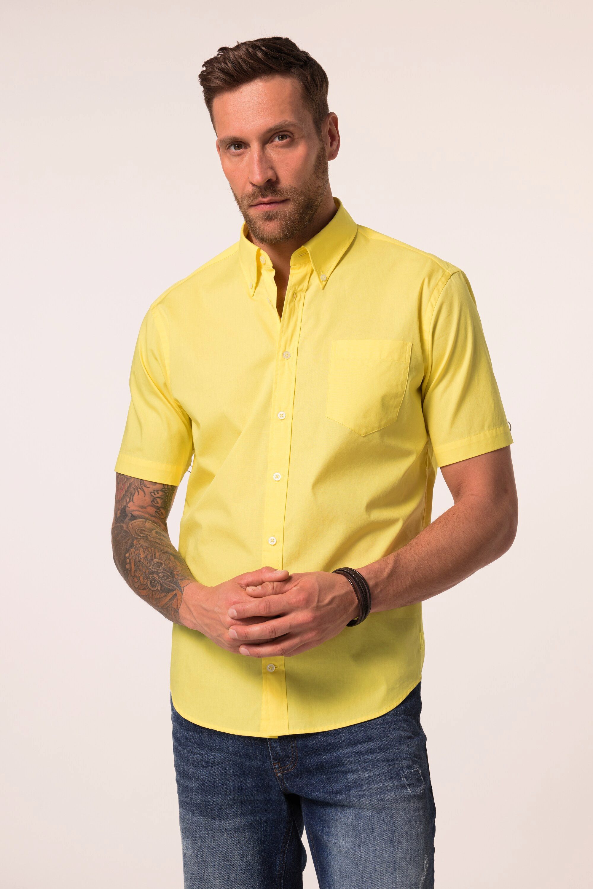 Kurzarmhemd JP1880 Hemd Halbarm Buttondown-Kragen Modern Fit