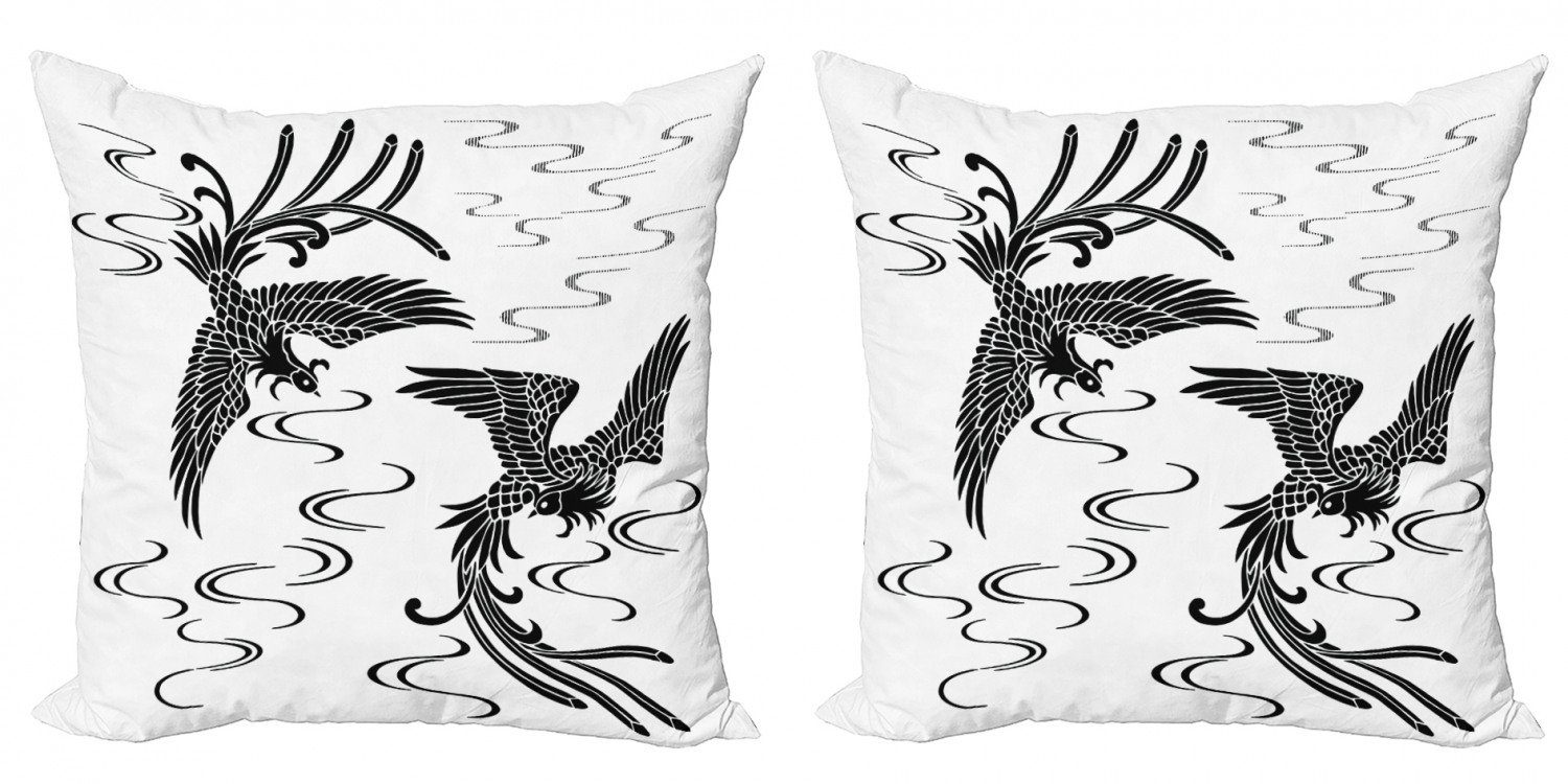 Kissenbezüge Modern Accent Doppelseitiger Abakuhaus Birds Oriental Phönix (2 Digitaldruck, Egyptian Stück)