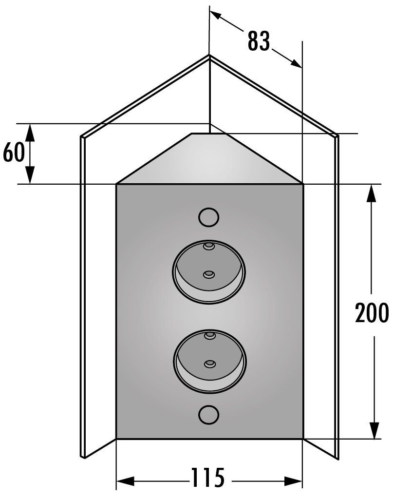 Thebo Thebo ST 3007/2 Steckdosenelement Edelstahl 2-fach Steckdosenleiste Mehrfachsteckdose