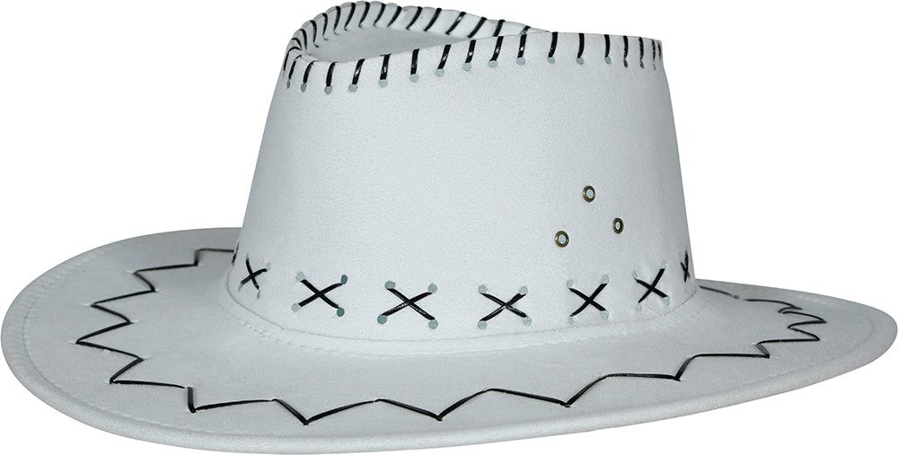 Fiestas Guirca Kostüm, Cowboyhut Weißer Westernhut Karneval Kostüm Zubehör Cowboyoutfit Ab
