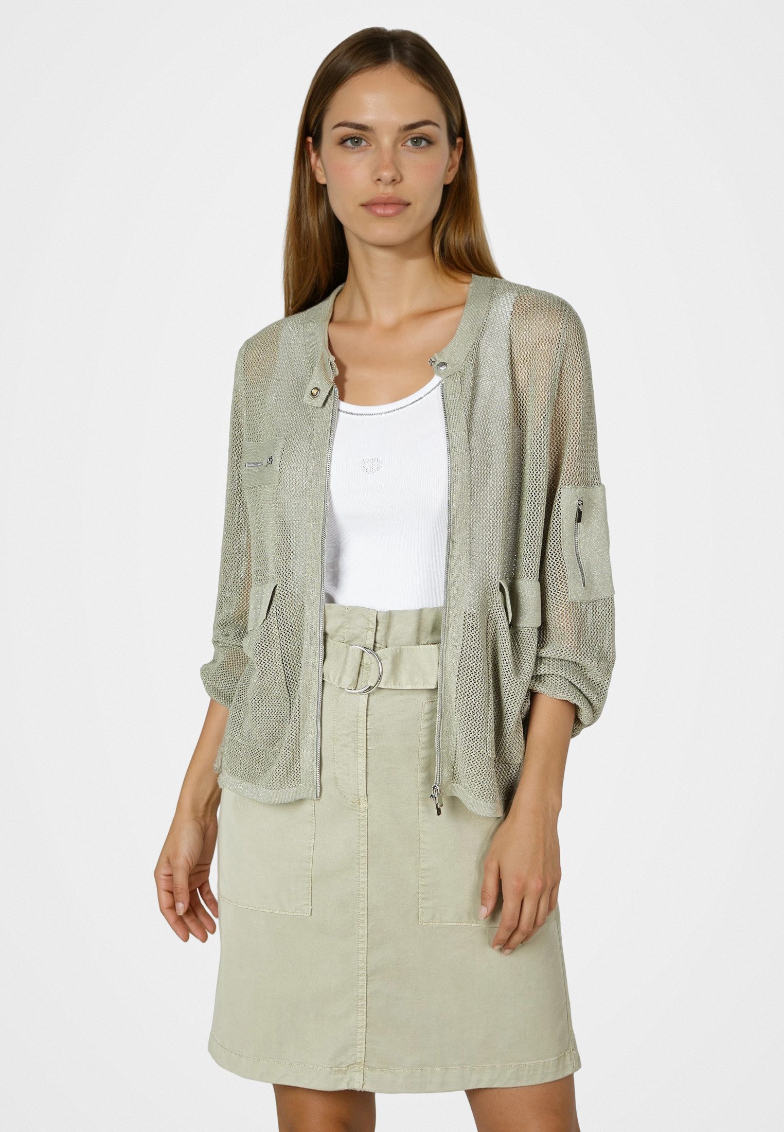 MARC AUREL Strickjacke aus Sparkling Netzstrick
