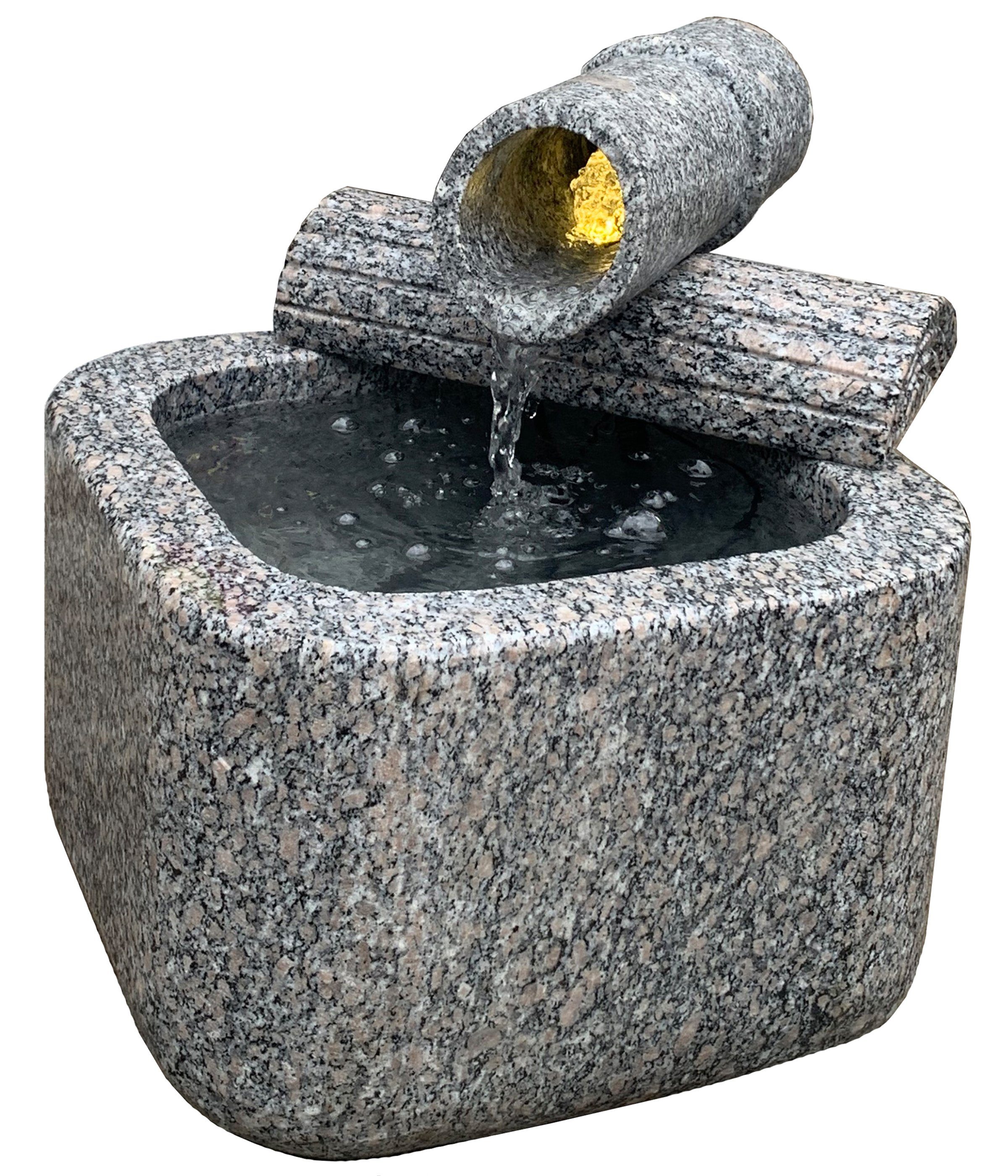 Dehner Gartenbrunnen »Bambu mit LEDBeleuchtung, 47 x 45 x 45 cm