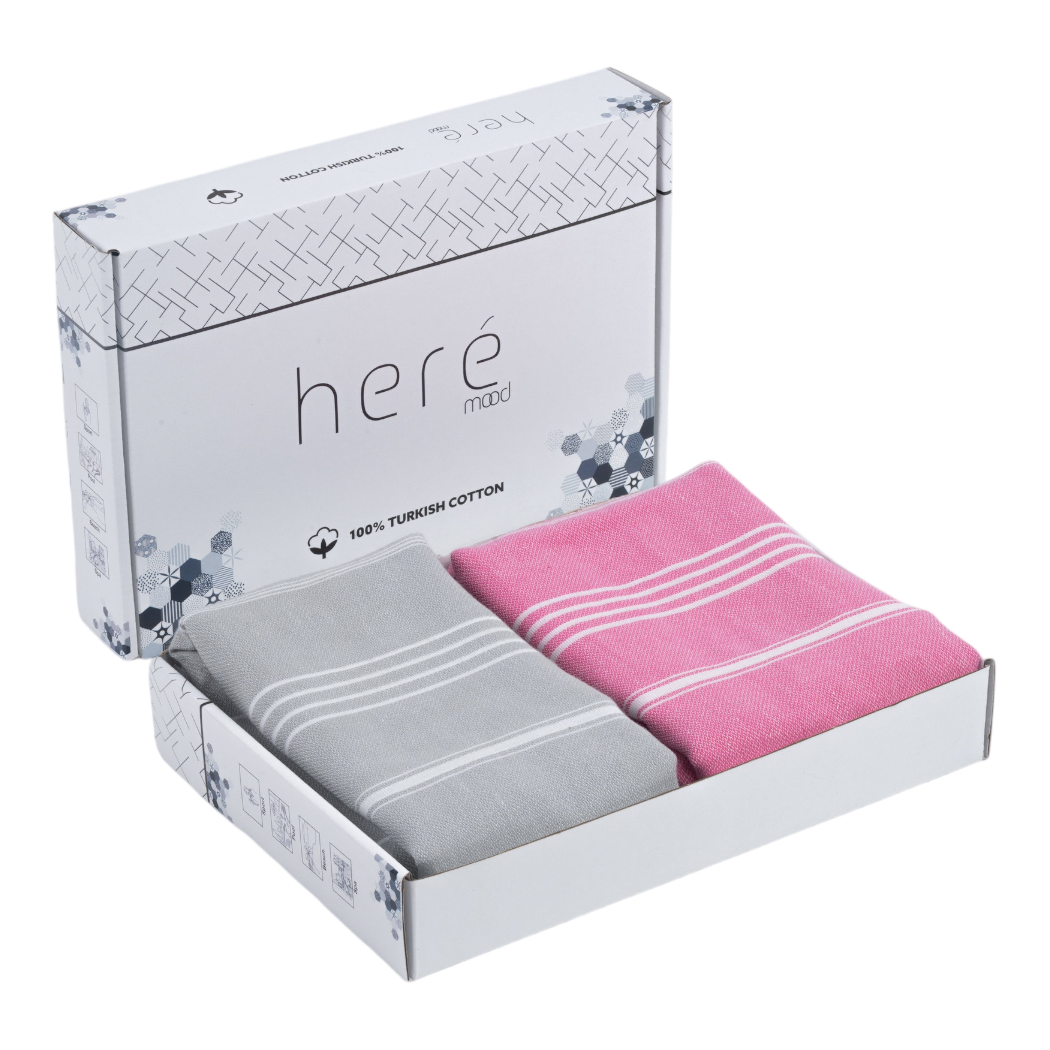 herémood Strandtuch Premium Saunatuch - Hamamtuch Set Hochwertiges 100% Baumwolle, Badetuch und Spatuch & Reisetuch - Extra Groß, Extra Leicht
