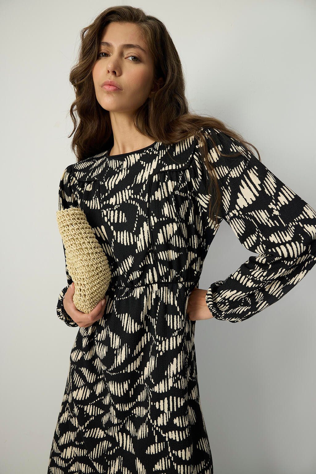 touche prive Maxikleid GEMUSTERTES KLEID MIT ELASTISCHER TAILLE