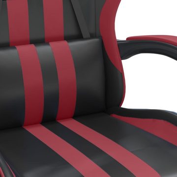 vidaXL Bürostuhl Gaming-Stuhl mit Fußstütze Drehbar Schwarz Weinrot Kunstleder