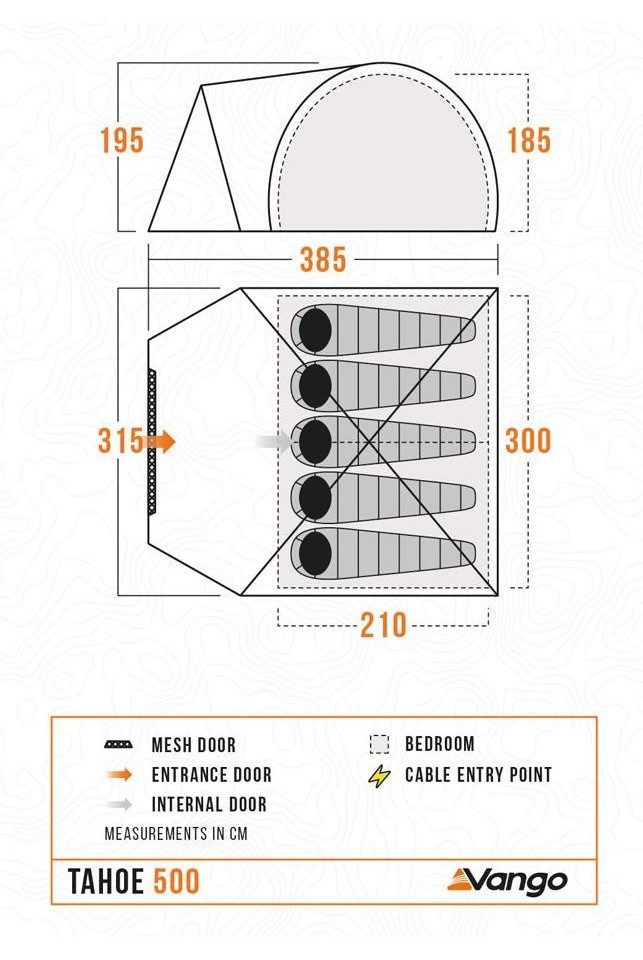 Vango Kuppelzelt Vango Tahoe 500 Familienzelt (11,9 kg)