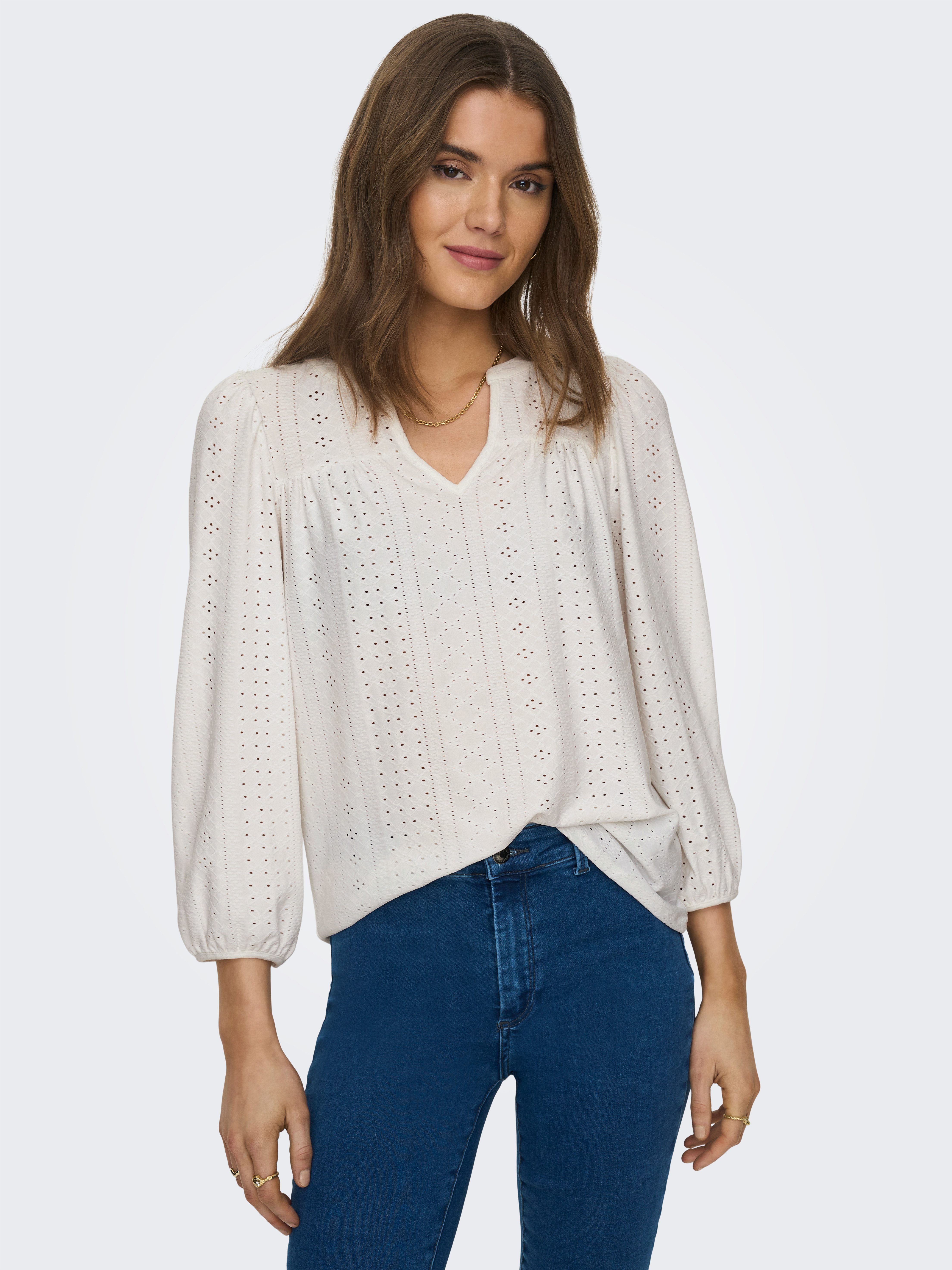 ONLY Blusenshirt ONLSANDRA 3/4 SPLIT TOP JRS günstig online kaufen