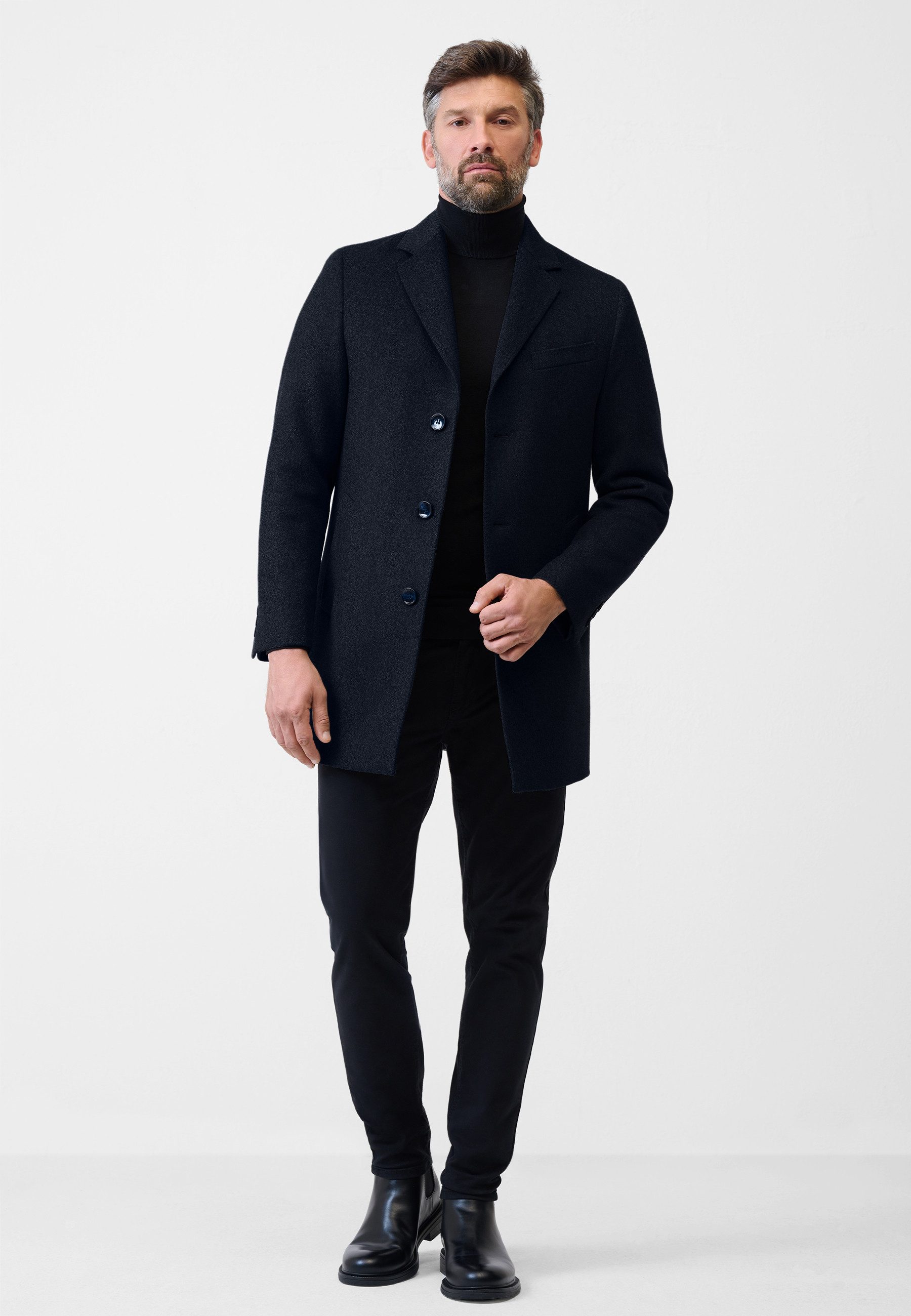 RICANO Kurzmantel Allessandro eleganter Kurzmantel mit Reverskragen und Knopfleiste
