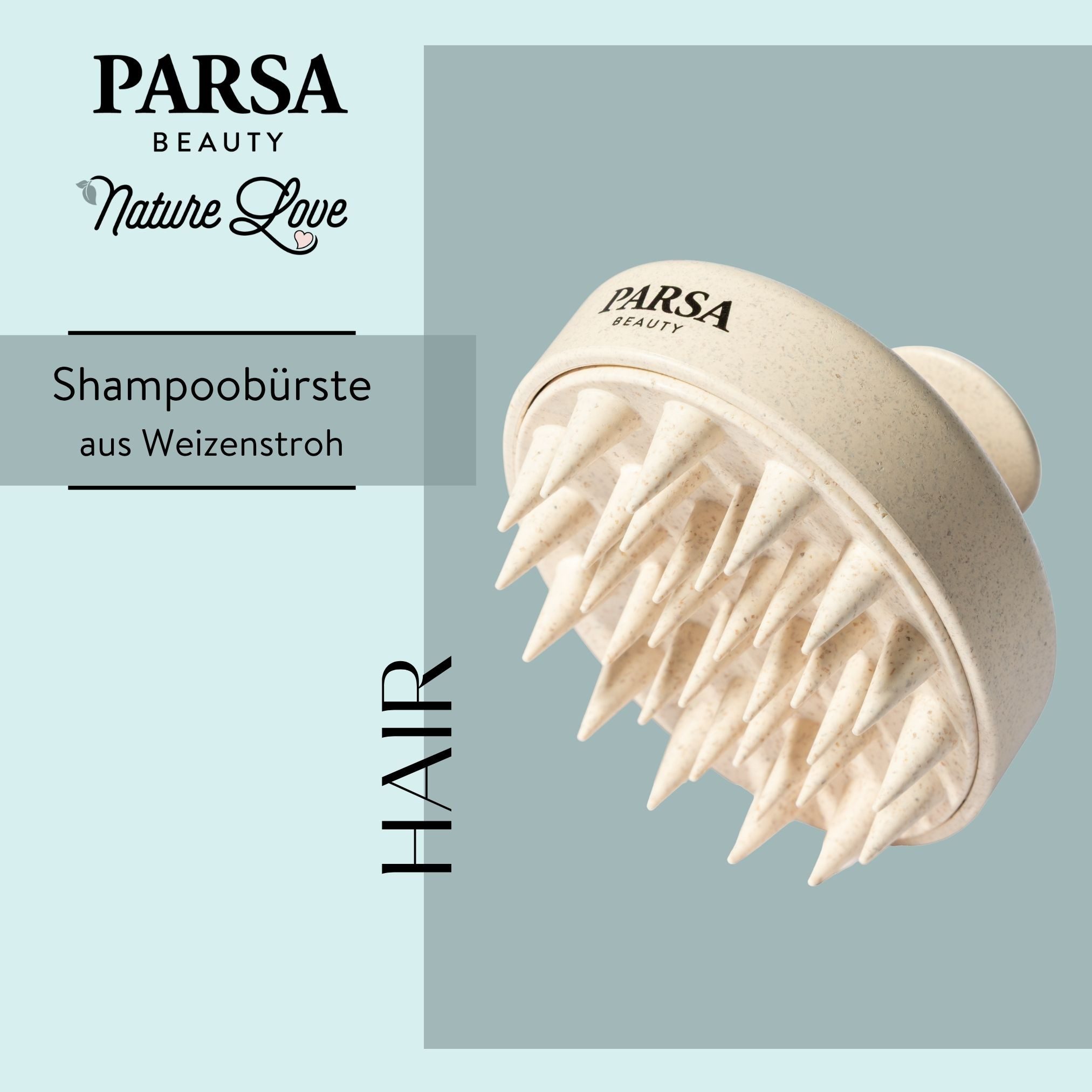 PARSA Beauty Haarbürste Nature Love Shampoob?rste aus Weizenstroh f?r Kopfhautmassage