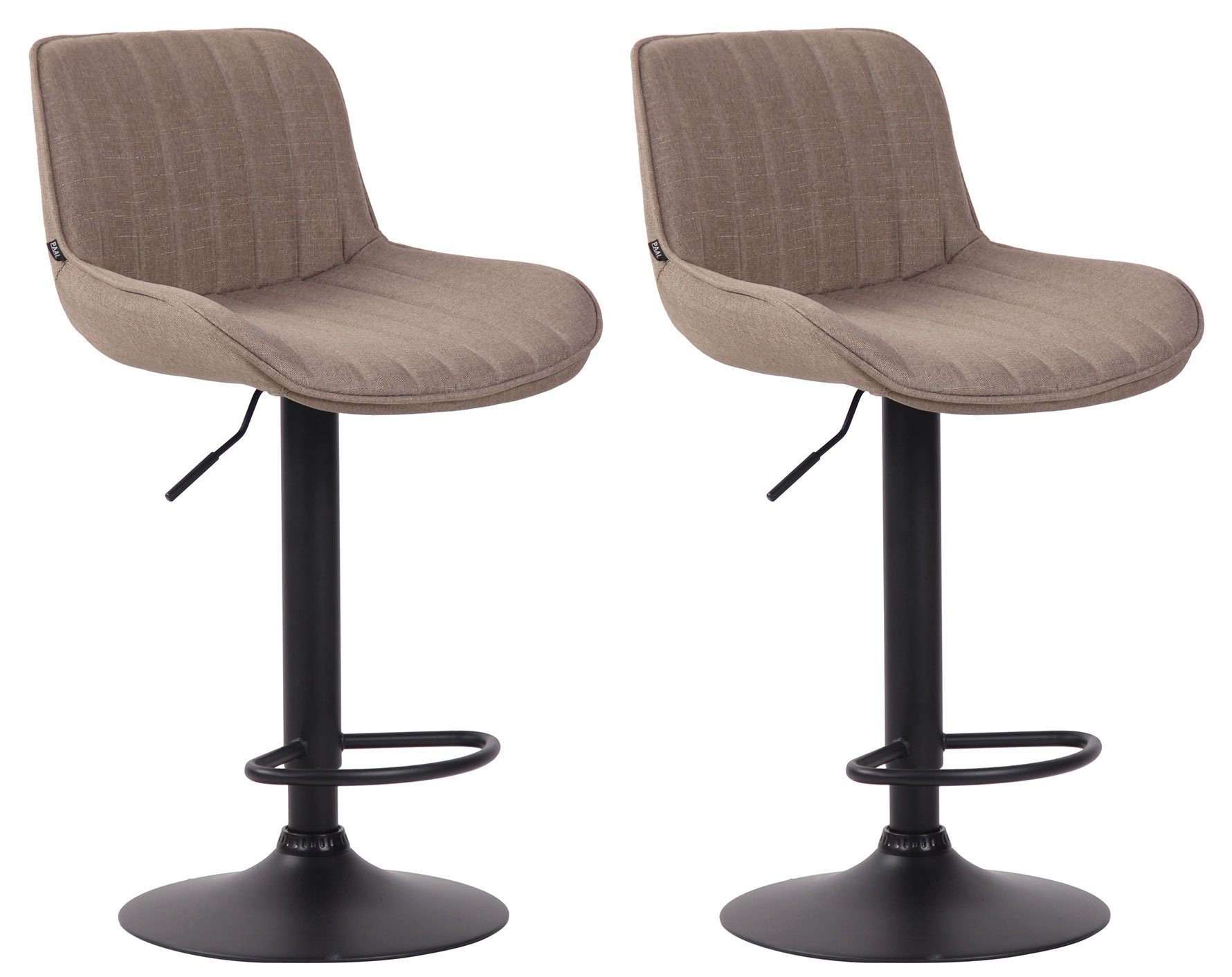Barhocker 2er Set Barhocker Lentini Stoff schwarz