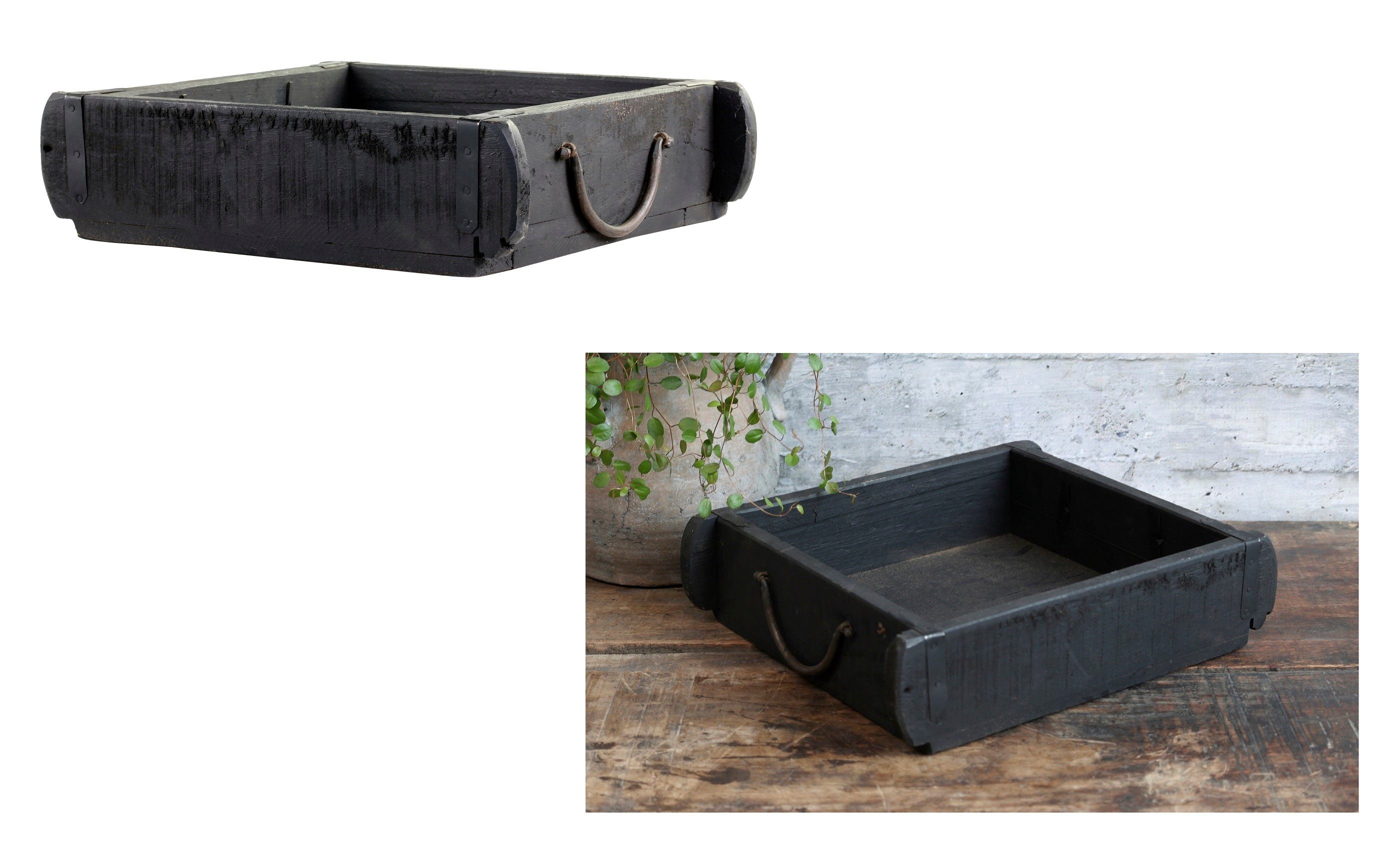 Chic Antique Holzkiste Ziegelform Backsteinform Kiste 1 großes Fach 23cm Chic Antique