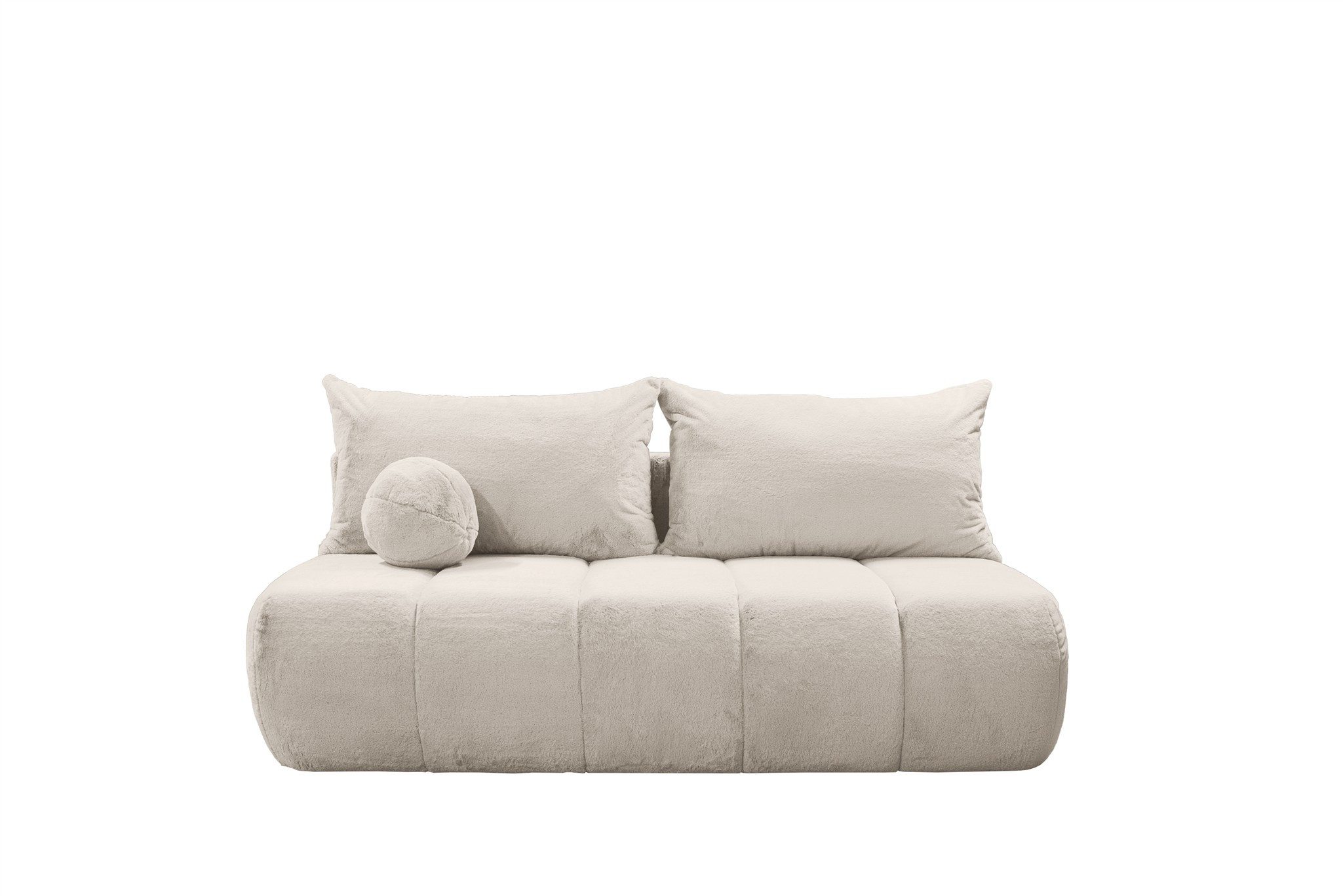 Fun Möbel 3-Sitzer Designersofa Sofa 3-Sitzer ANZIA in Stoff Bunny, inkl. 2 Rückenkissen und 1 Zierkissen, inkl. Schlaffunktion und Bettkasten