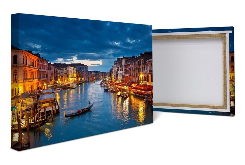 wandmotiv24 Leinwandbild Canale Grande Venedig, Städte (1 St), Wandbild,  Wanddeko, Leinwandbilder in versch. Größen