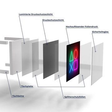 DEQORI Couchtisch 'Playstation Elemente', Glas Beistelltisch Glastisch modern