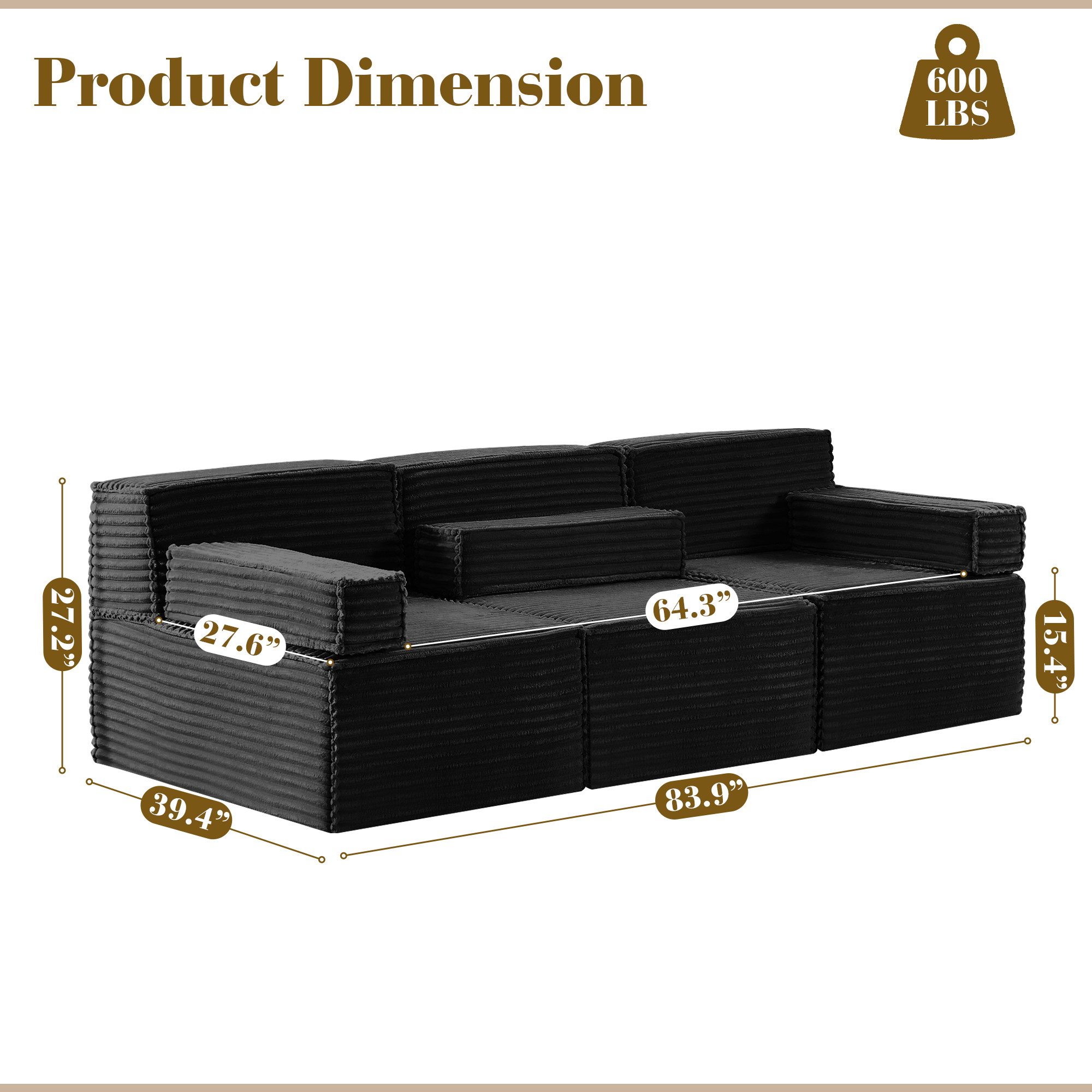 HOMYEDAMIC Big-Sofa Schwammsofa 1-4 Sitzers Ecksofa, Pure Foam Eco Sofa Kom günstig online kaufen