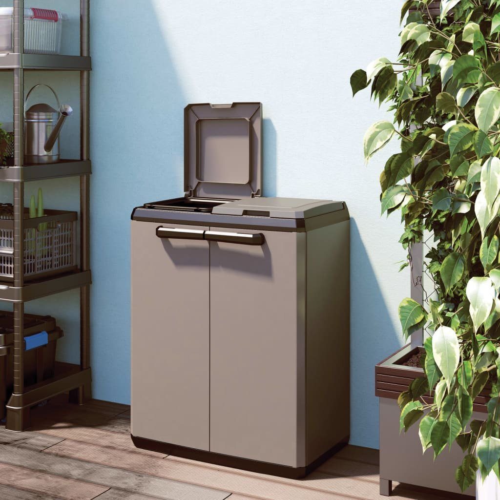 cm Schwarz (1-St) und Split Recycling-Schrank 85 Keter Grau Basic Fächerschrank