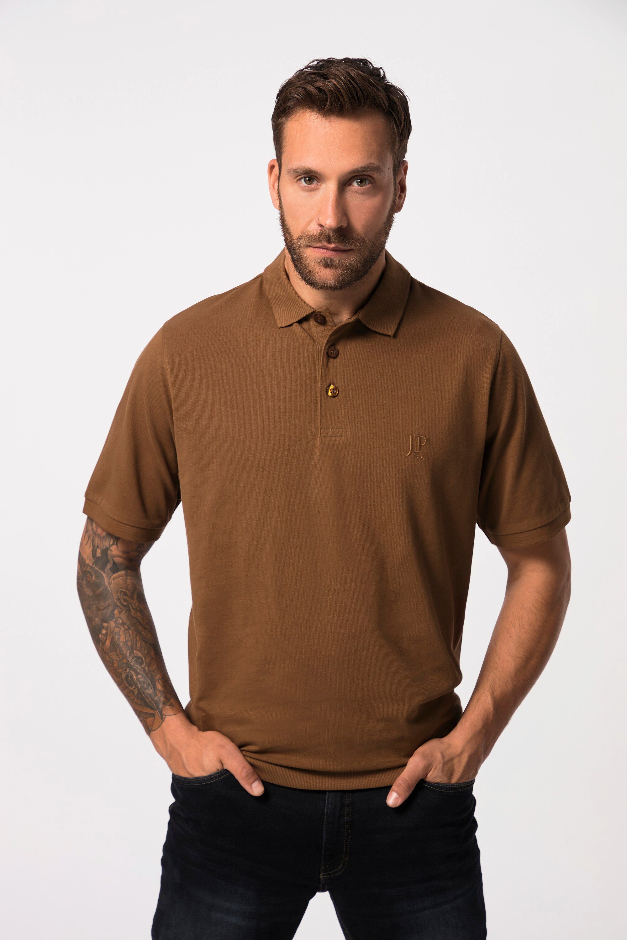 JP1880 Poloshirt bis 10XL Basic XXL Poloshirt Bauchfit Piqué grün