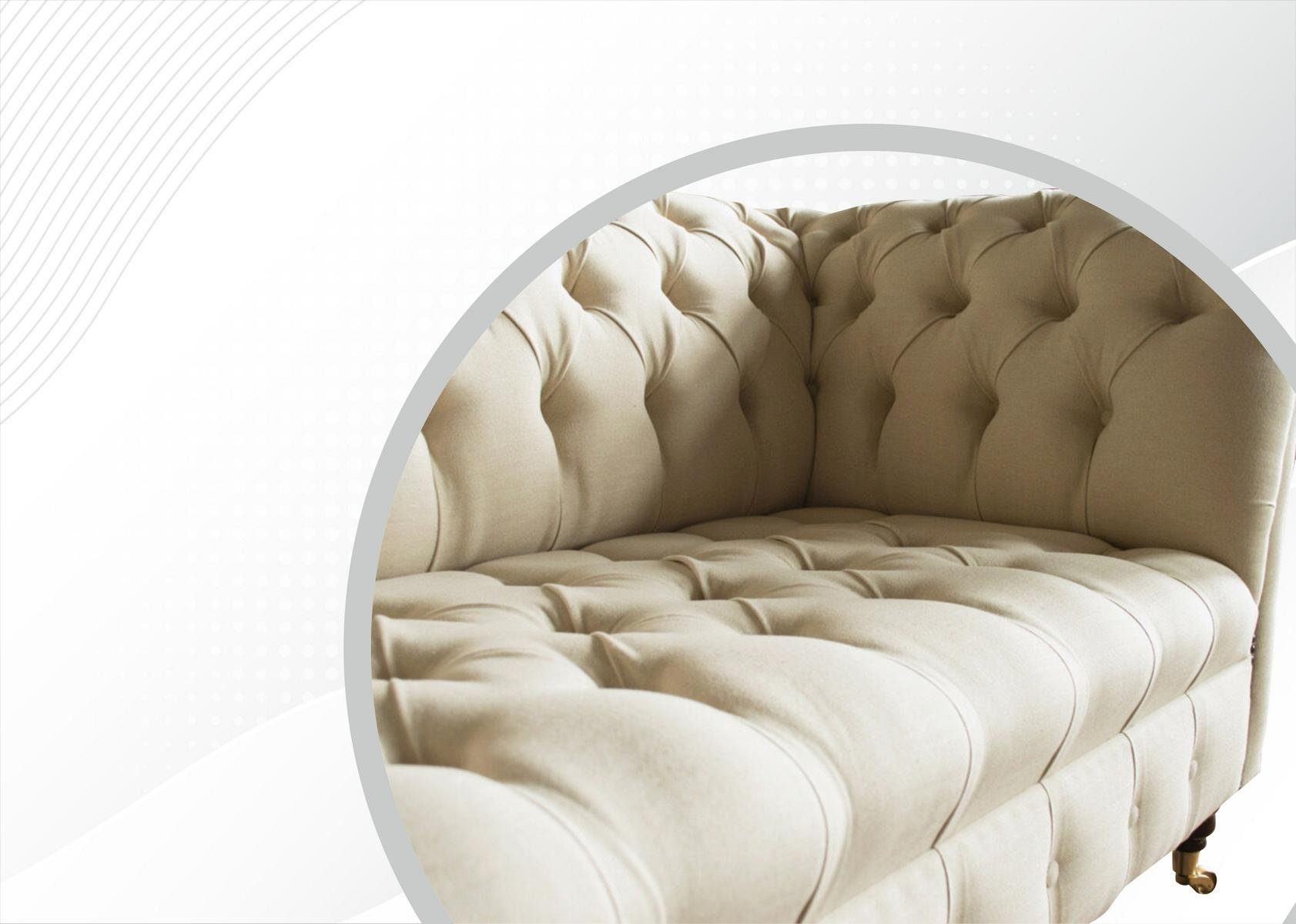 Couch Europe Made Chesterfield-Sofa in Design, Creme 3-Sitzer Chesterfield Neu Luxus JVmoebel Dreisitzer