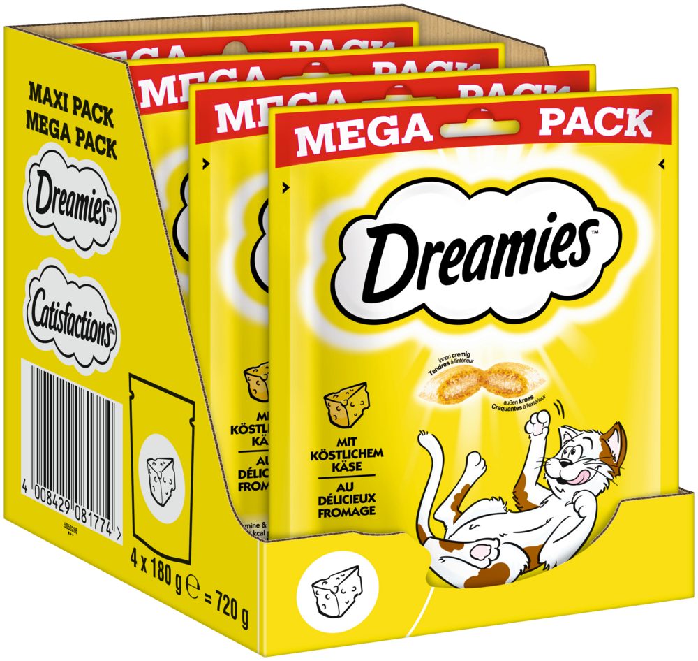 Dreamies DREAMIES™ Käse 16 x 180g, Snack für: Katze