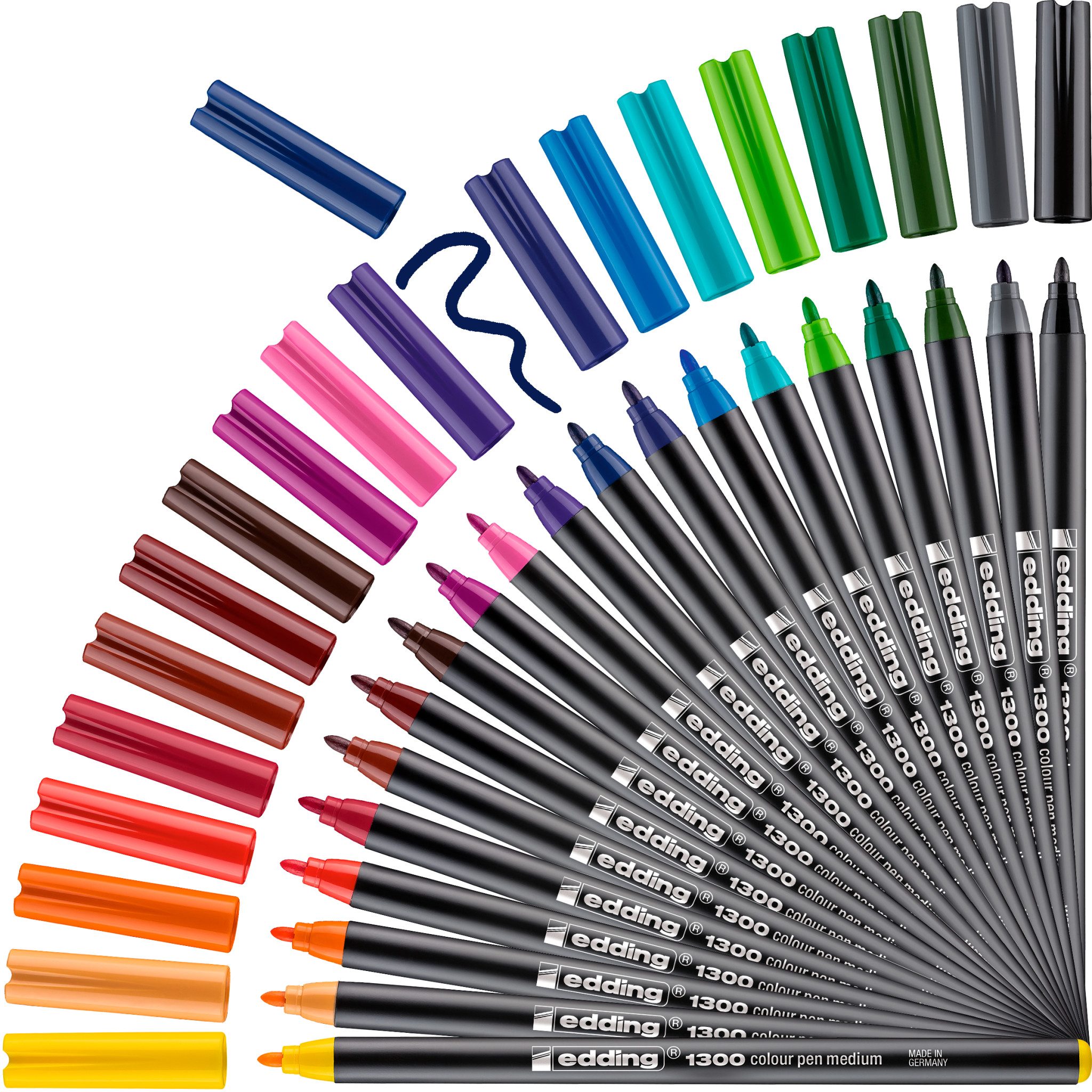 edding Faserstift Stifte-Box 1300 Color Pen 2 mm, 20er-Set in Blechbox