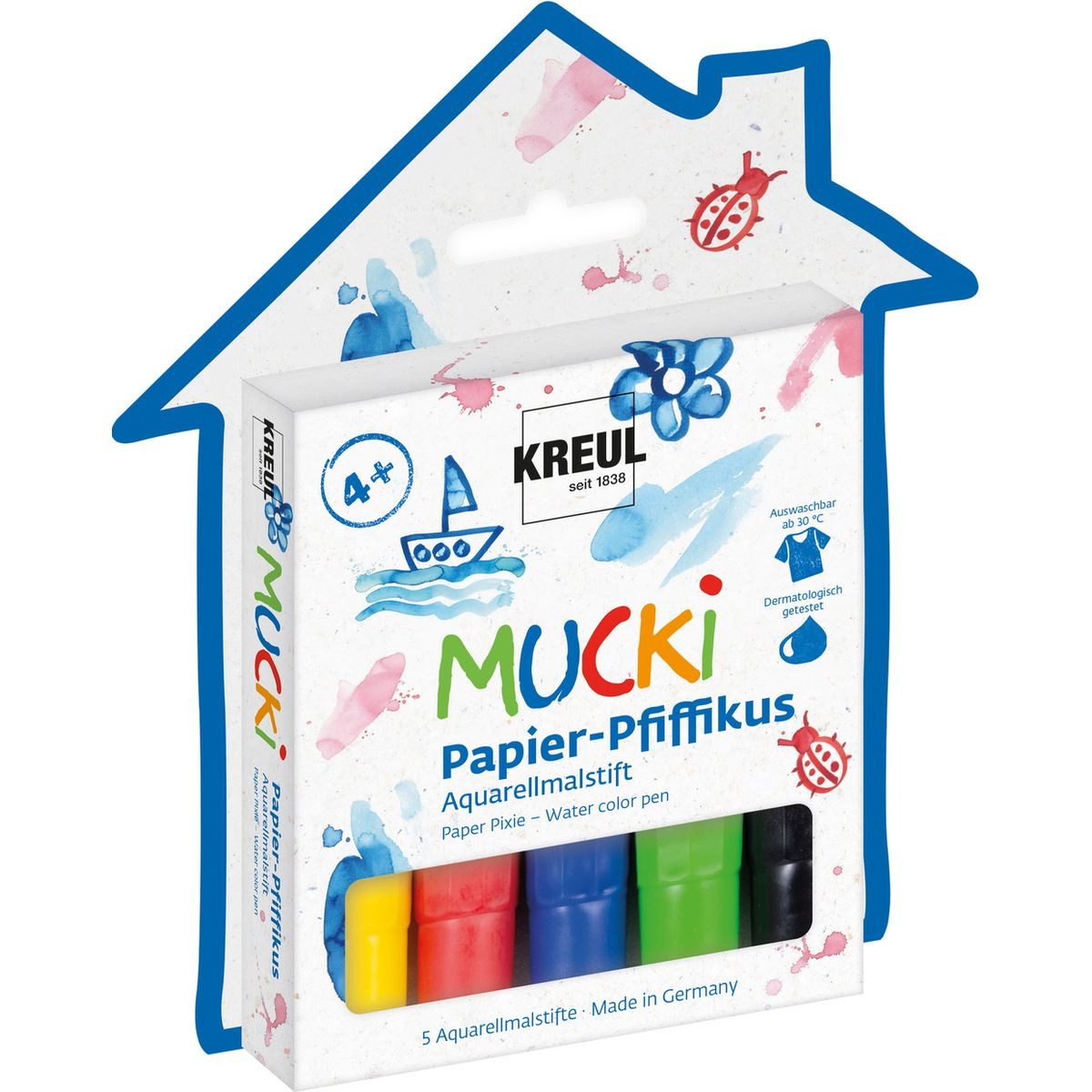 C. KREUL Aquarellstifte KREUL Aquarellstifte MUCKi Papier Pfiffikus 5 Stück Kartonetui