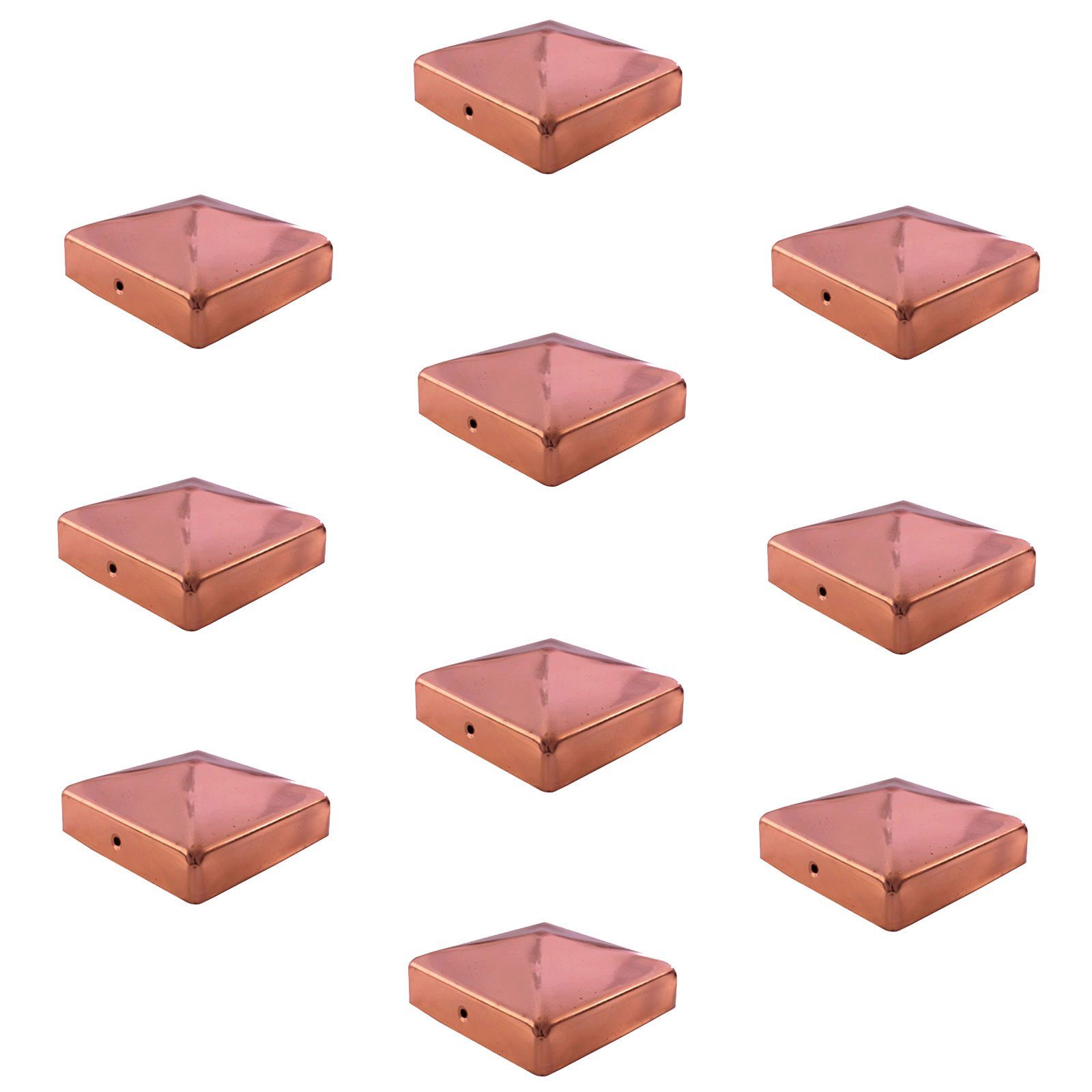 Holmwerk Pfostenkappe 10x Pfostenkappe Kupfer Pyramide günstig online kaufen