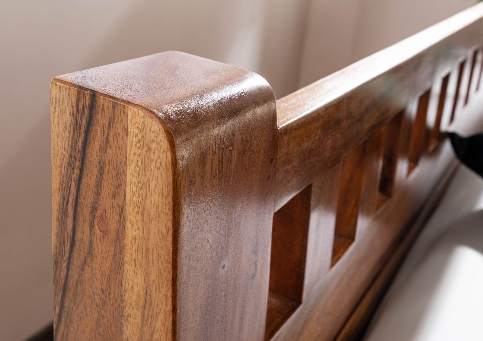 Massivmoebel24 Massivholzbett (Bett Akazie 160x200x90 nougat lackiert OXFOR günstig online kaufen