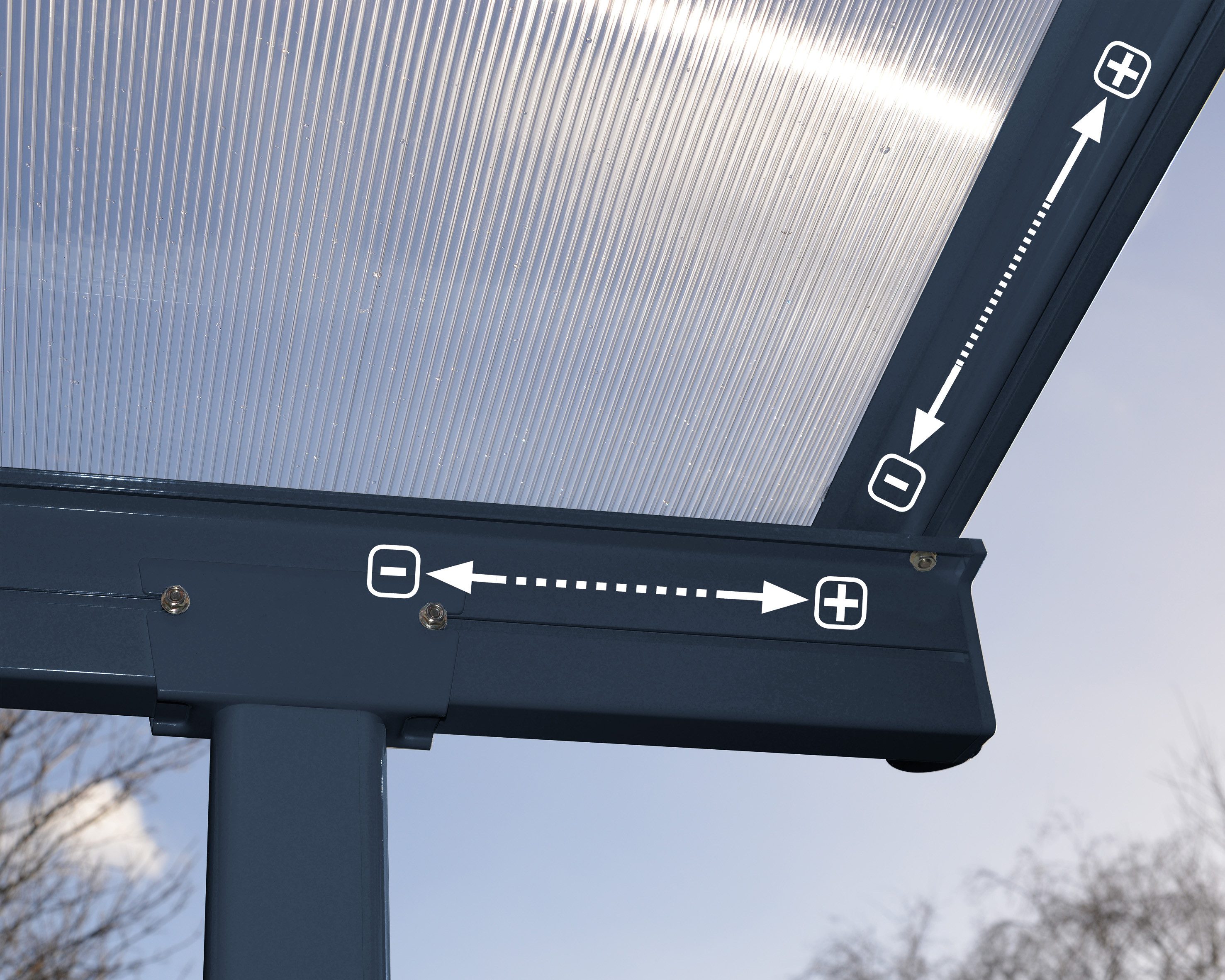 Palram - Canopia Terrassendach Sierra Alu Terrassenüberdachung, BxT: 314x295 cm, einfache DIY Montage