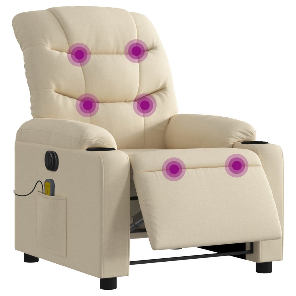 vidaXL Sessel Massagesessel Elektrisch Creme Stoff günstig online kaufen
