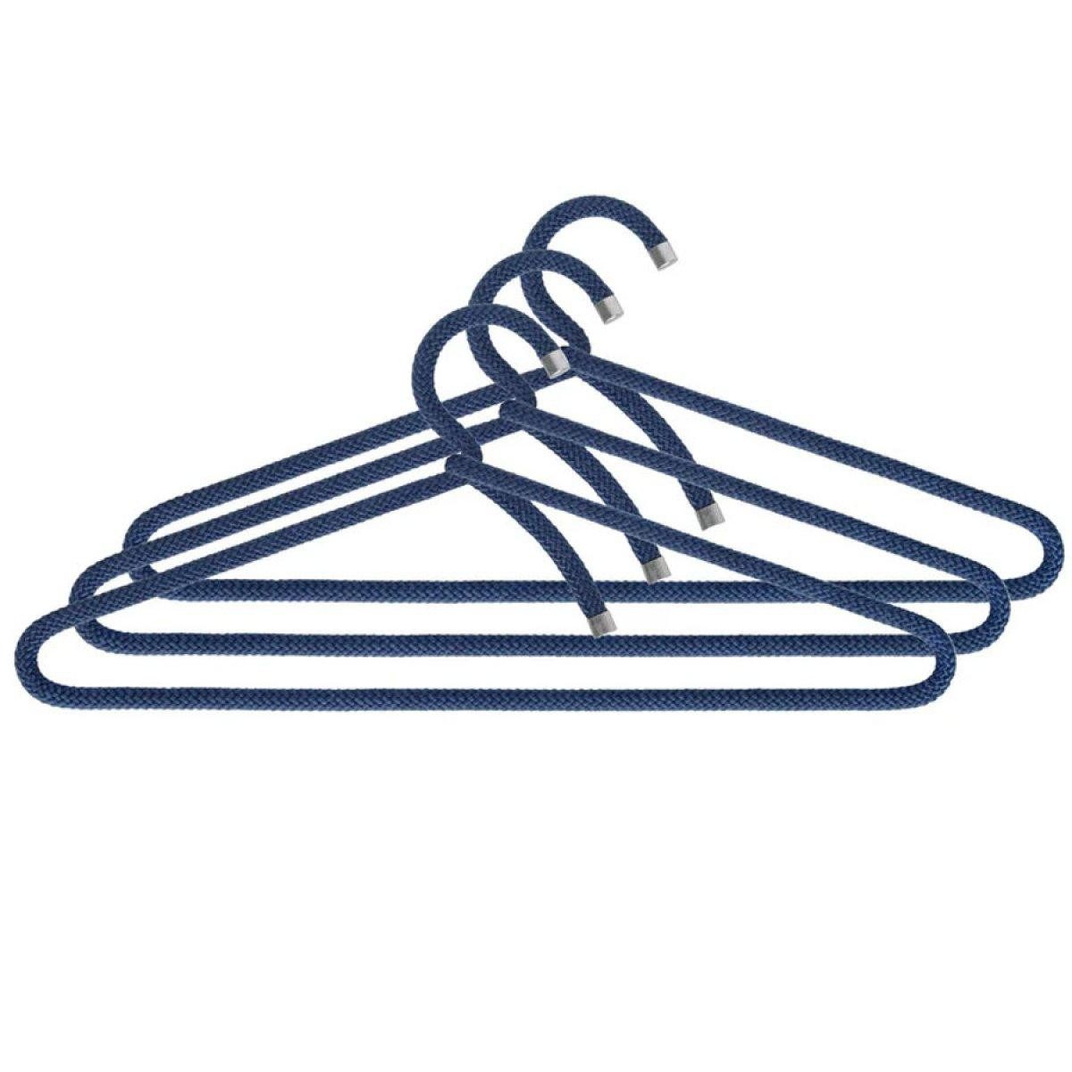 Peppermint Products Garderobenhaken Products Kleiderbügel Rope Hanger Blau (3er-Set)