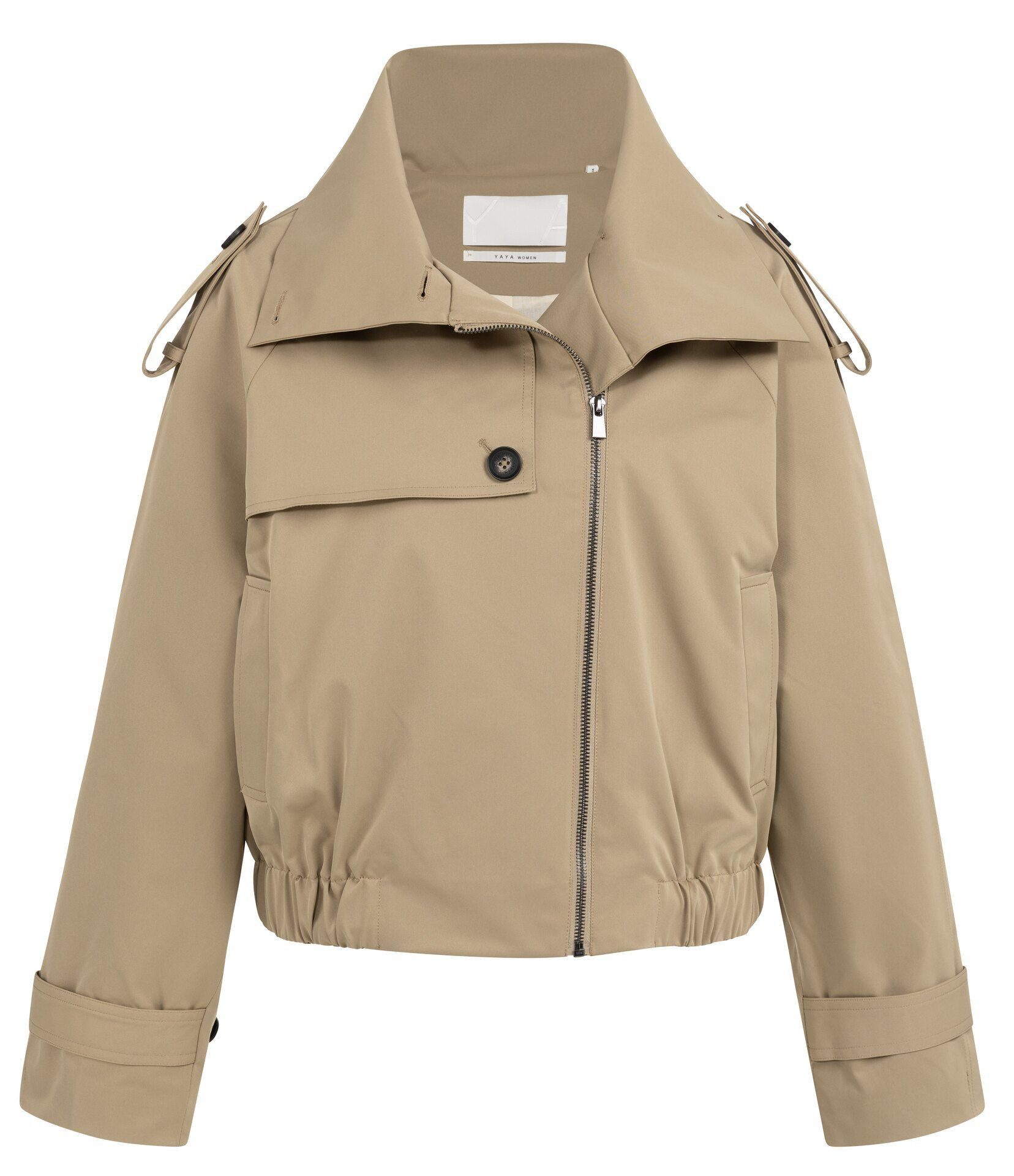 YAYA Outdoorjacke Kurze Trenchcoat-Bomberjacke
