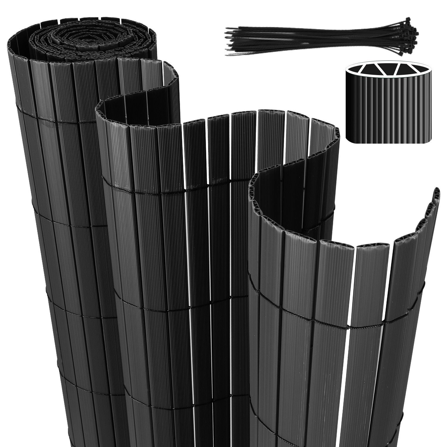 Clanmacy Balkonsichtschutz PVC Sichtschutzmatte Sichtschutz Balkon günstig online kaufen