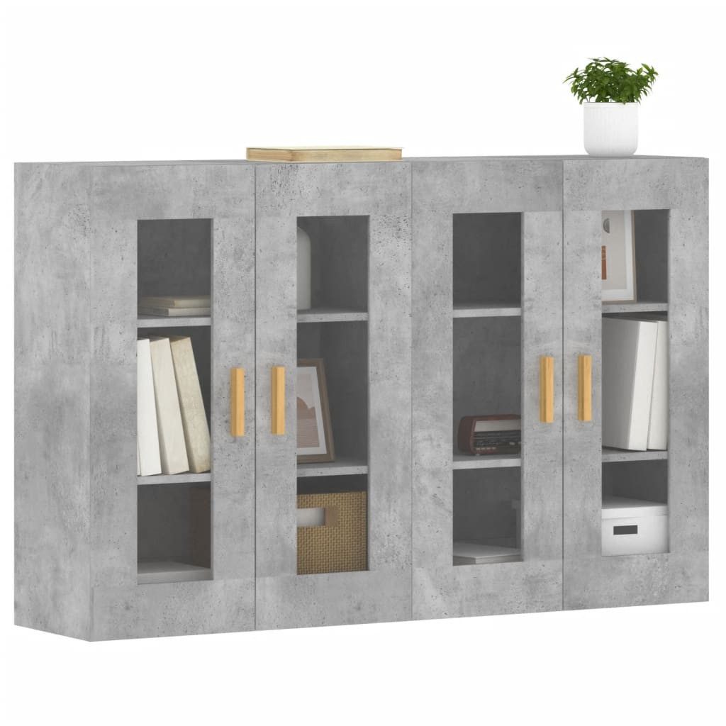 vidaXL Sideboard Wandschränke 2 Stk. Betongrau günstig online kaufen