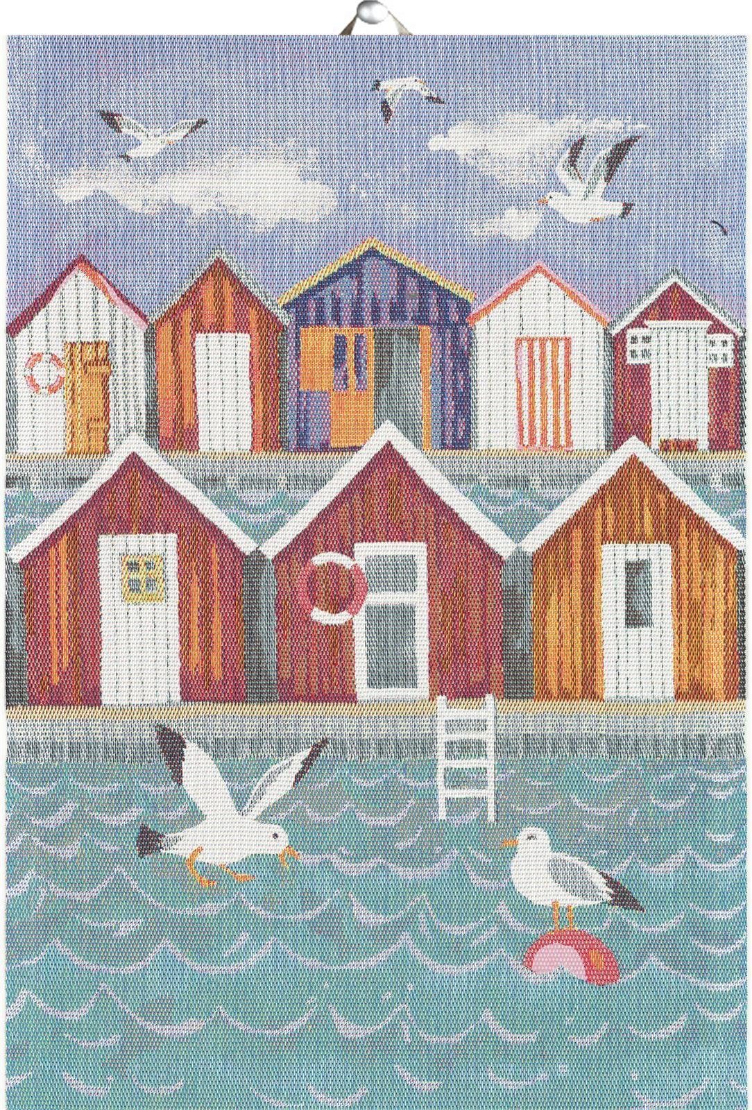 EKELUND MASTER WEAVERS 1692 Geschirrtuch Küchenhandtuch Sjöbod 35x50 cm, (1-tlg., 1 x Geschirrtuch), Pixel gewebt (6-farbig)
