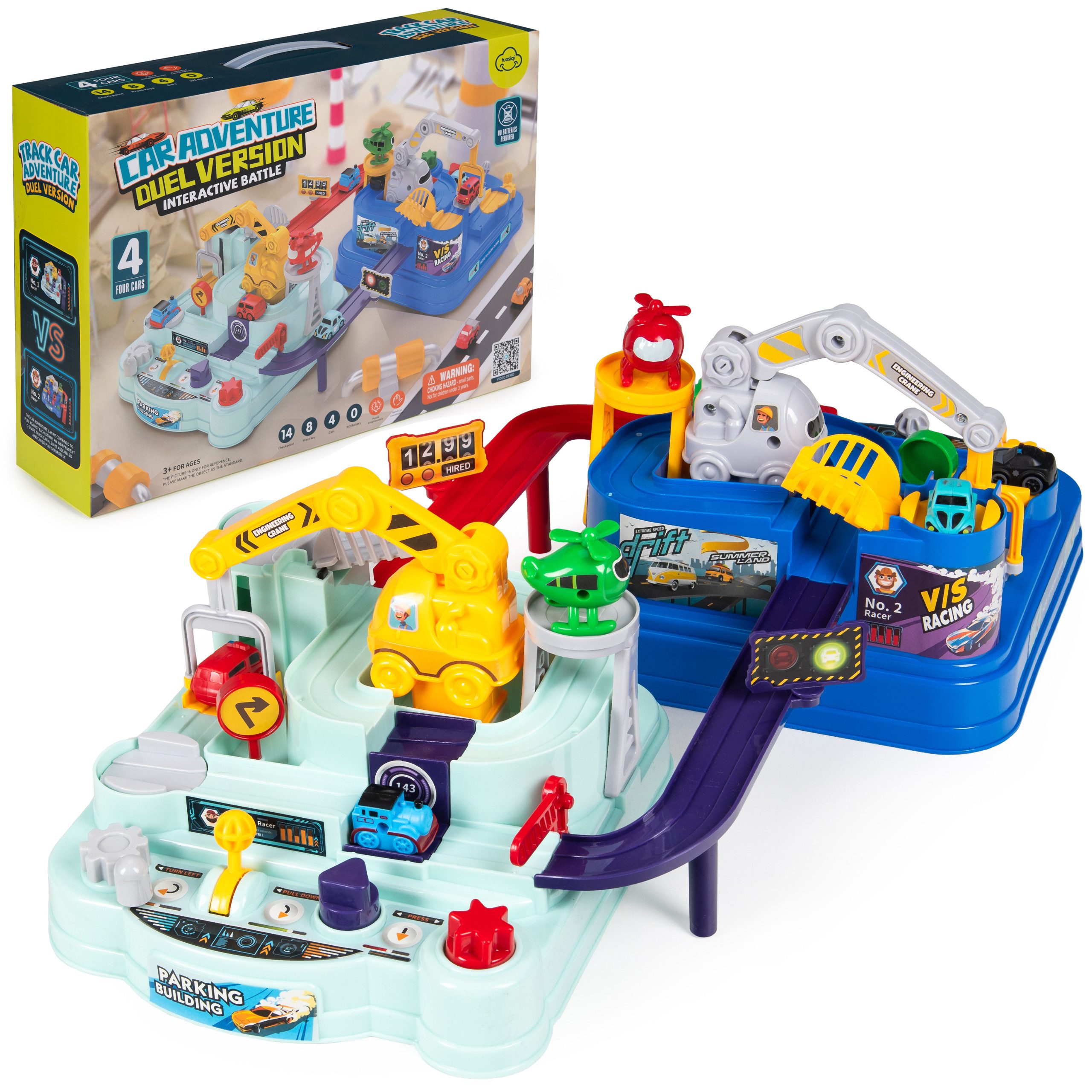 Autorennbahn Autospielzeug, Montessori-Lernspielzeug, Rennstreckenspiel