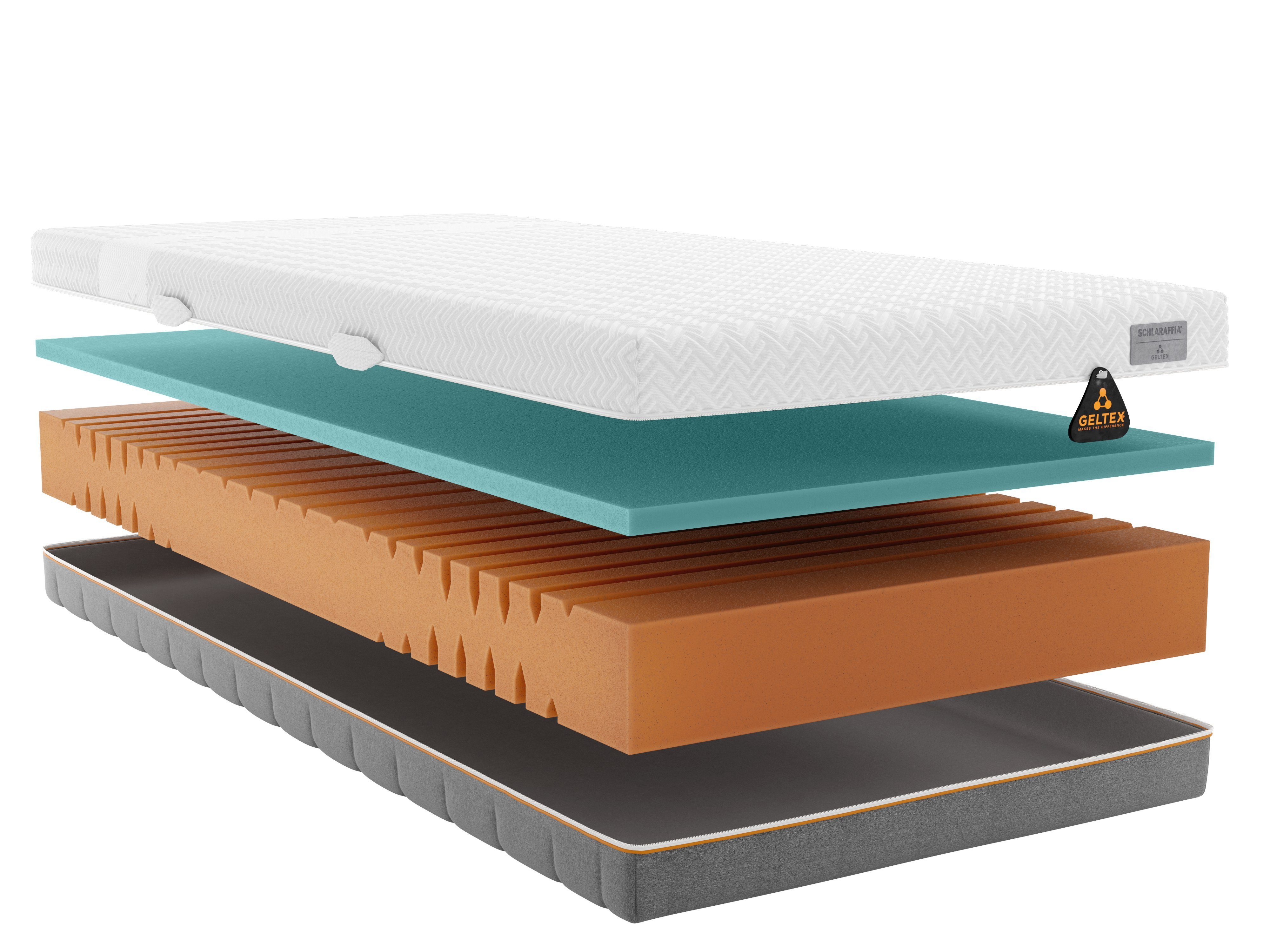 Gelschaummatratze GELTEX® Quantum Touch Next 200, Matratze 90x200, 140x200 und mehr, Schlaraffia, 20 cm hoch, GELTEX® Next-Auflage, langlebig (RG 43)