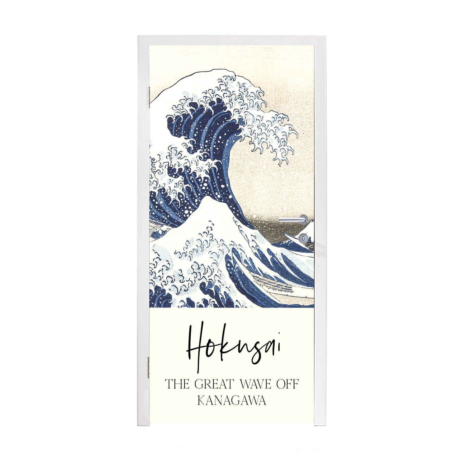 MuchoWow Türtapete Die große Welle von Kanagawa - Katsushika Hokusai, Matt, bedruckt, (1 St), Fototapete für Tür, Türaufkleber, 75x205 cm