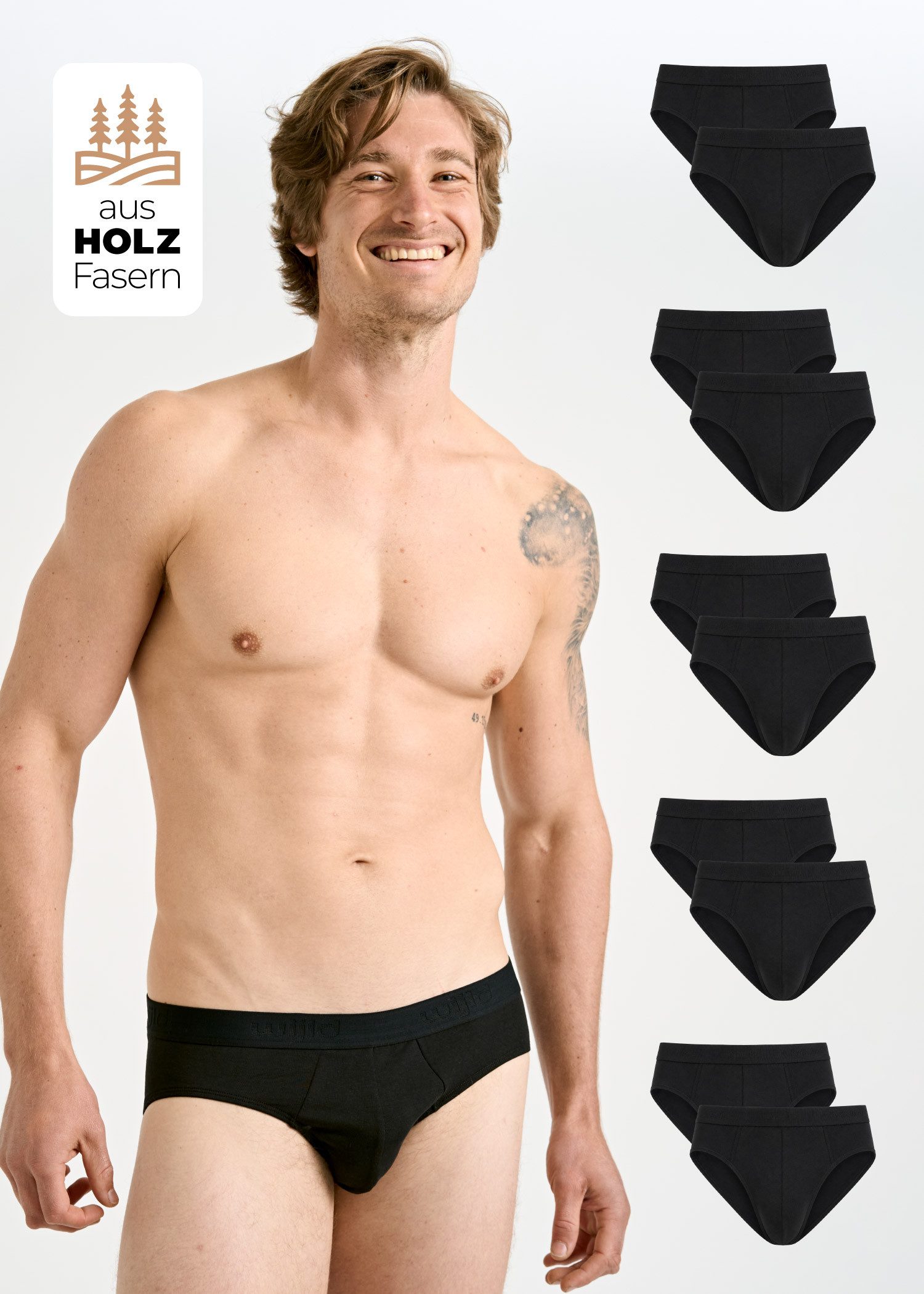 Slip aus Holz - "MARLO" BLACK (10er-Pack)