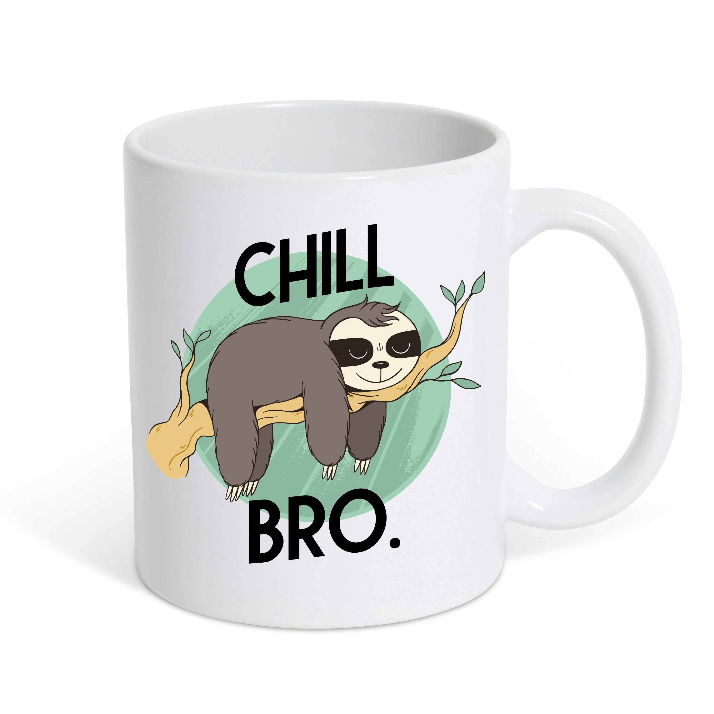 Youth Designz Tasse Chill Bro Faultier Kaffetasse Geschenk, Keramik, mit lustigem Spruch