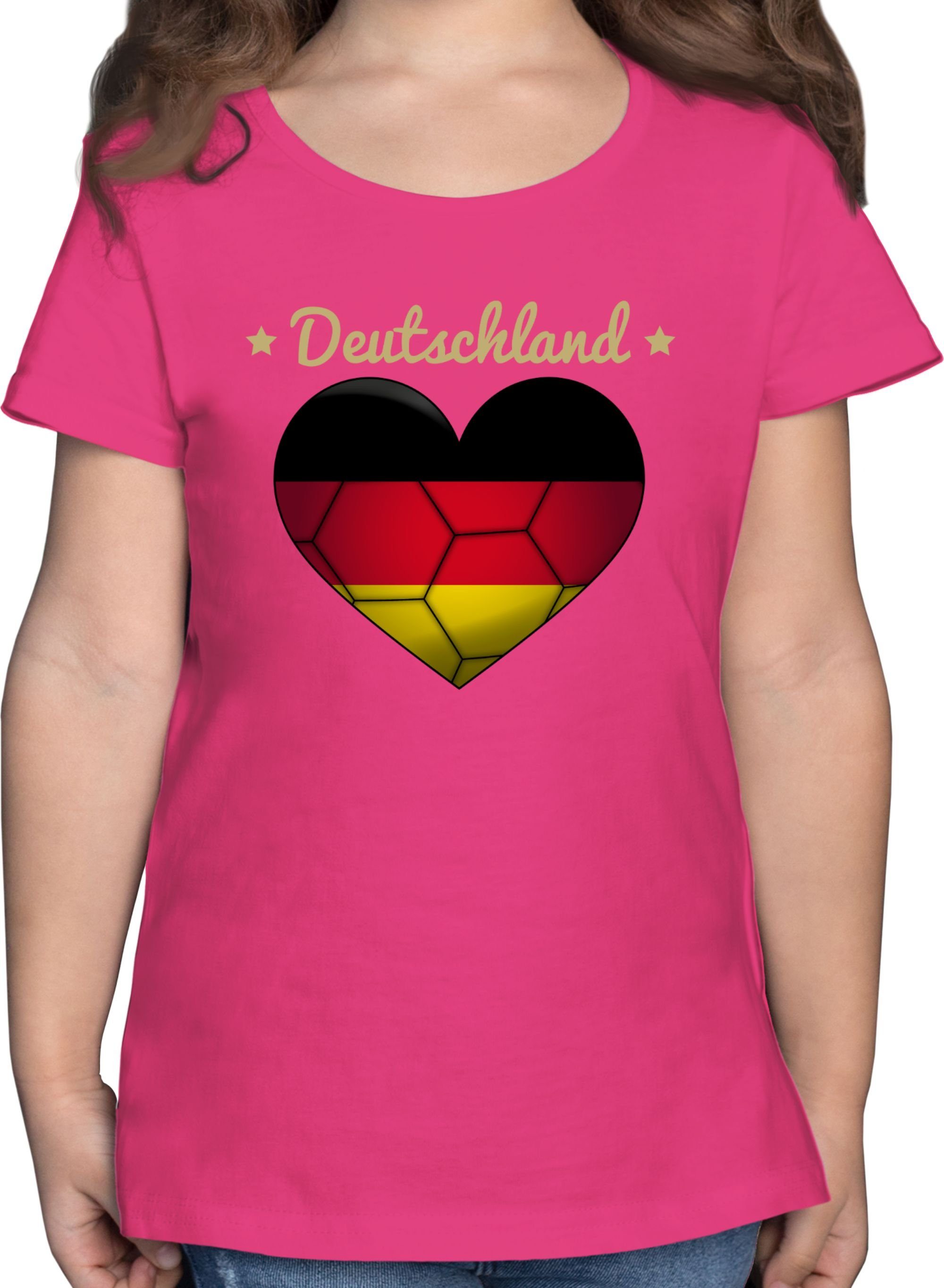 Kleidung Handballherz Deutschland T-Shirt Kinder 2 Sport Fuchsia Shirtracer