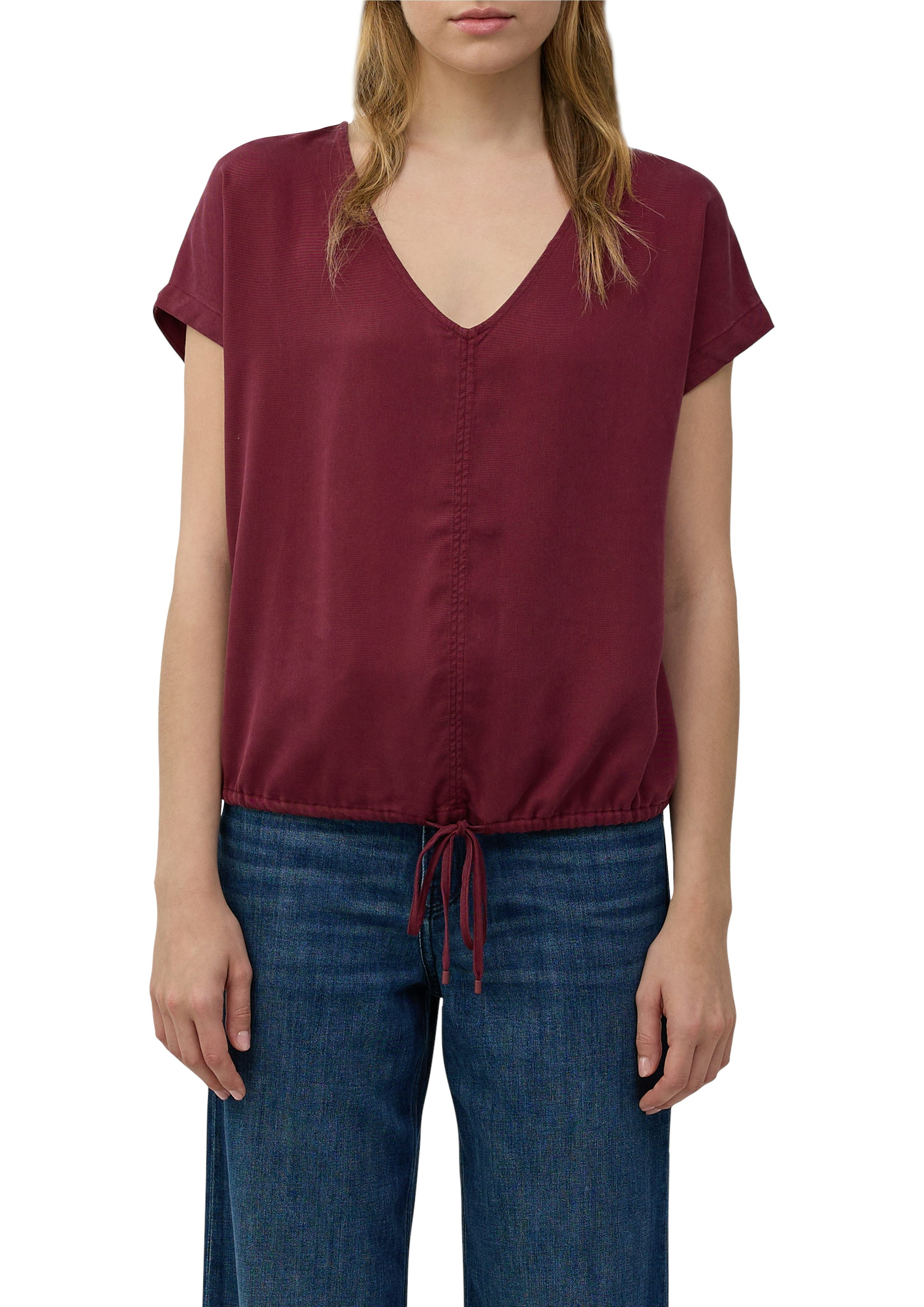 s.Oliver Kurzarmbluse mit Tunnelzug am Saum günstig online kaufen