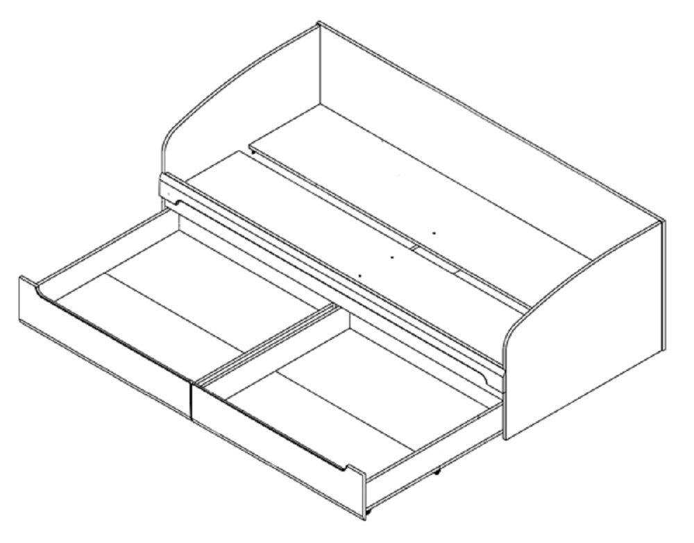 2 90 x LEONARDO Liegefläche: Feldmann-Wohnen Bett 200 (mit cm Bettschubladen),