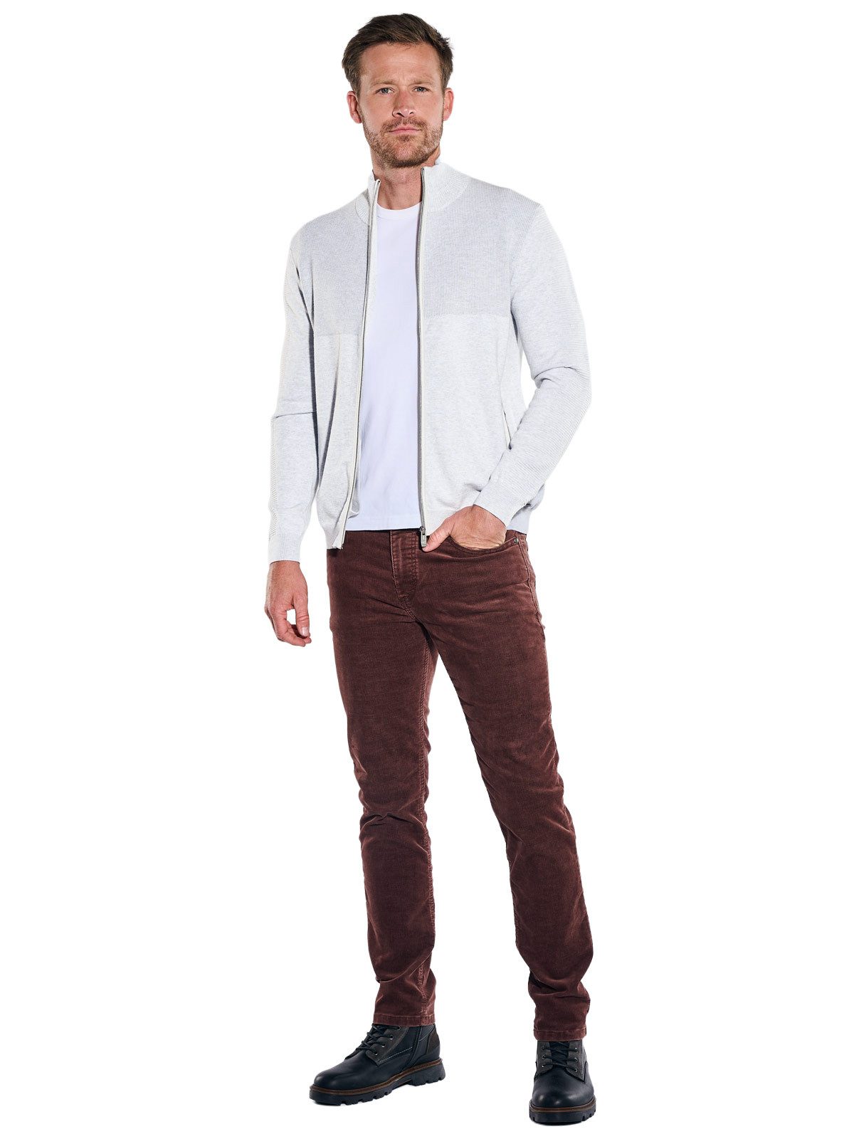 Engbers Strickjacke Herren Strickjacke, Hellgrau